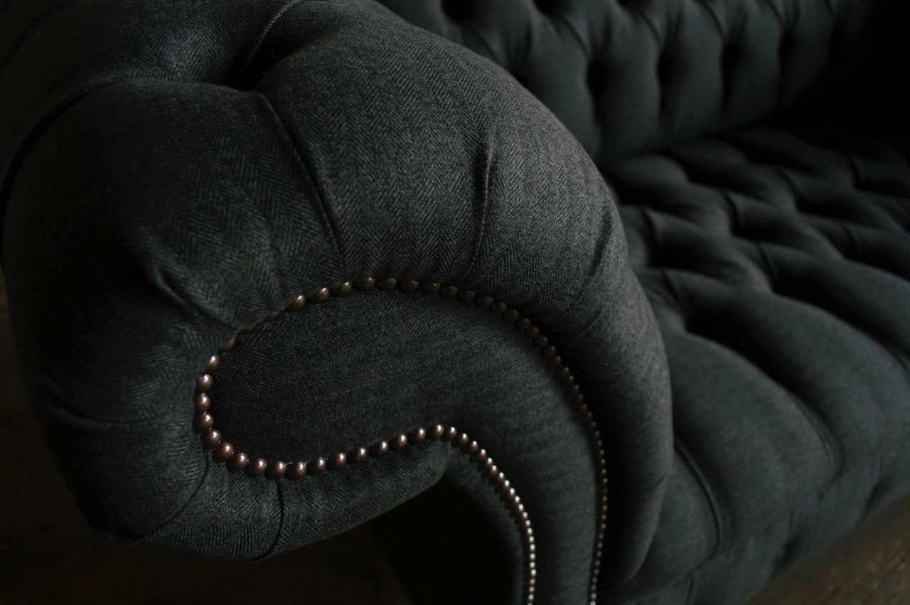 JVmoebel Chesterfield Sofa 2-Sitzer Klassischer 1074 Sitzer Couch Textil Polster Sofas 2
