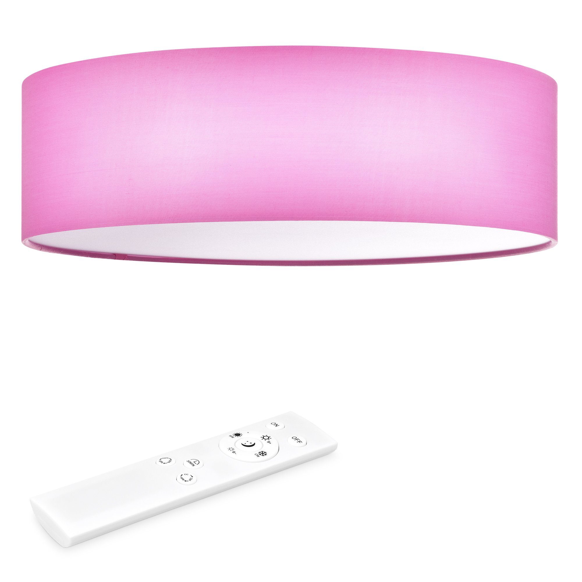 Navaris LED rund - - Rosa mit Deckenleuchte dimmbar LED 22W Fernbedienung Deckenleuchte
