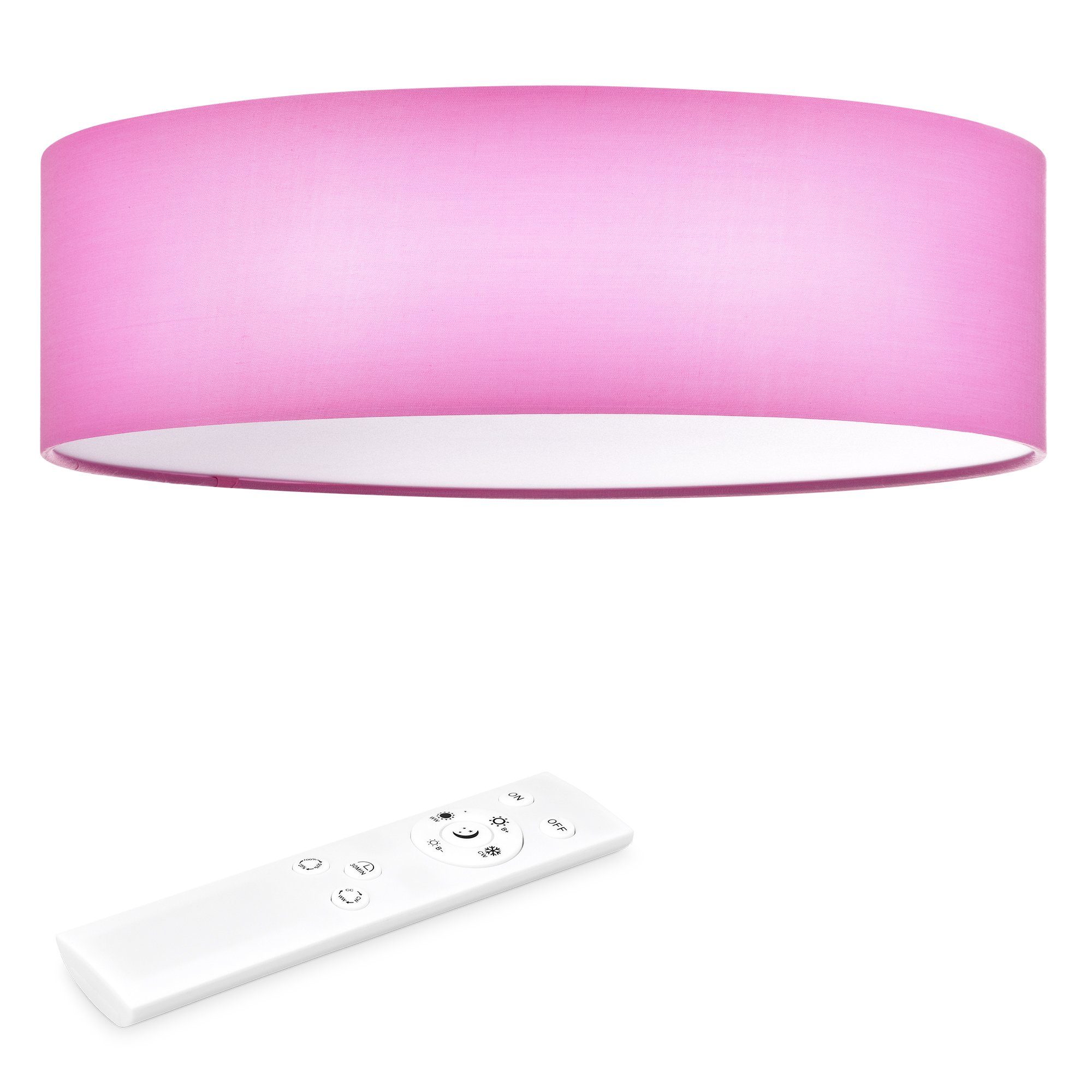 Navaris LED Deckenleuchte Fernbedienung - LED mit - rund Rosa dimmbar Deckenleuchte 22W