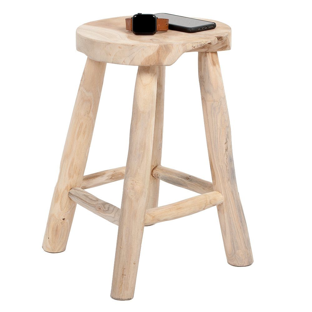 LebensWohnArt Sitzhocker Teak Hocker PUTARAN Natural
