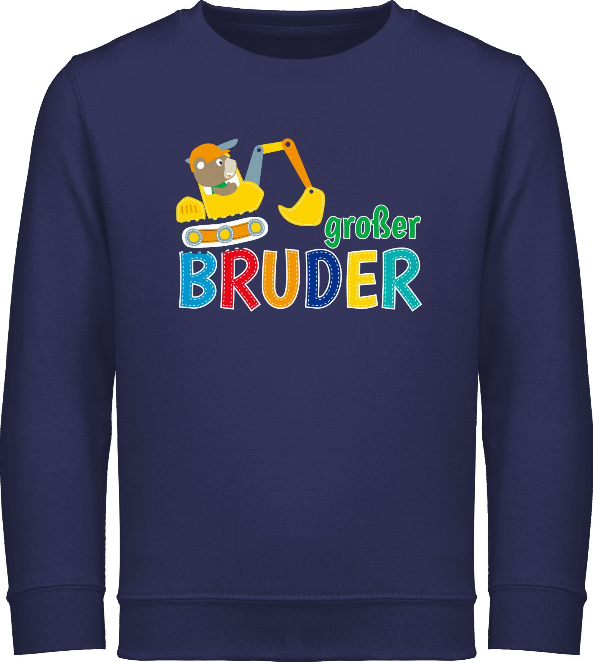 Shirtracer Sweatshirt Großer Bruder Bagger Großer Bruder 2 Navy Blau