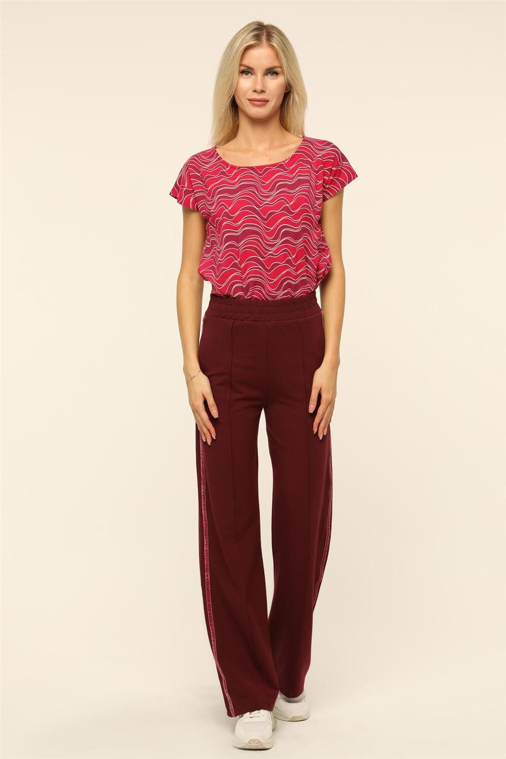 Chinohose Samt gestreifte Hose