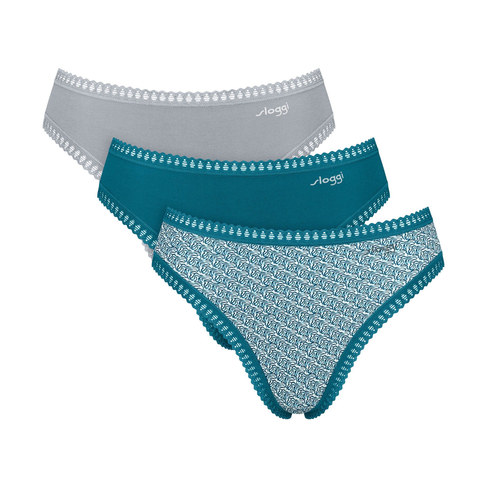 Slip Damen Slip 3er Pack Baumwolle