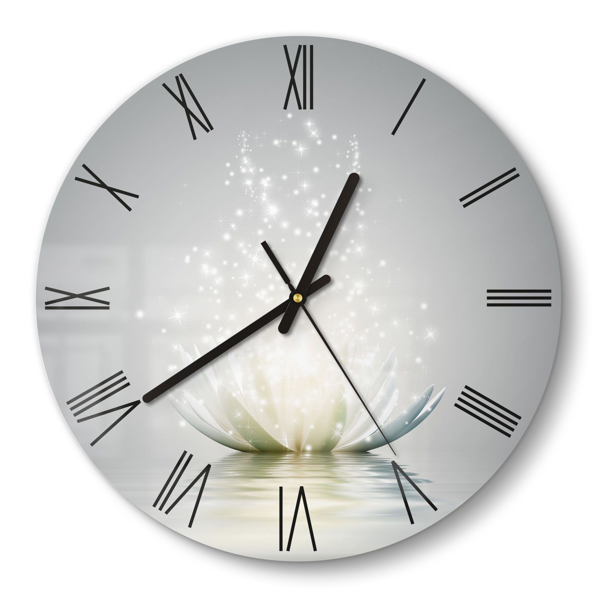 DEQORI Wanduhr 'Funkelnde Lotusblüte' (Glas Glasuhr günstig online kaufen