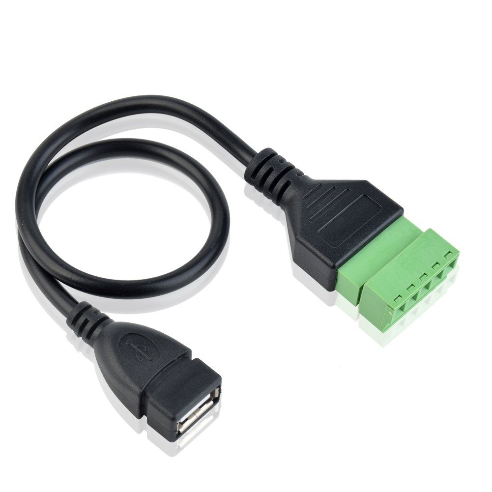 2 Stück USB-Stecker auf 5-poligen Schraubanschluss-Adapter-Anschluss USB-zu-USB-Adapter 