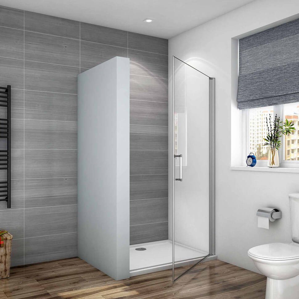 shower spa pivot door, shower enclosure, shower cubicle, shower door, pivot door, niche door, glass door, single-pane safety glass, safety glass, (set) clear glass