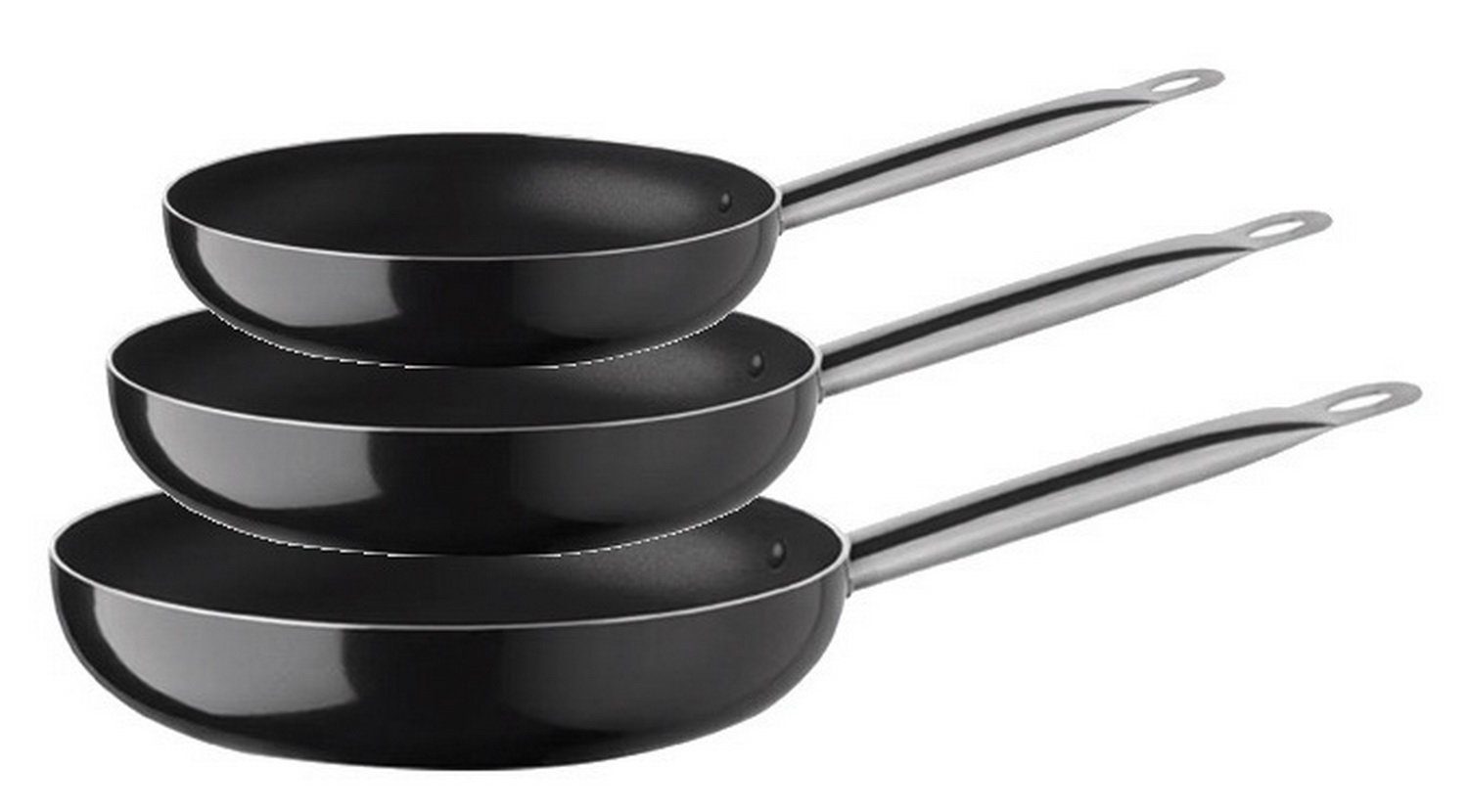 Gustav Voss Pfannen-Set Bratpfannenset PIRÄUS Induktions-Bratpfannen, Aluminium (Bratpfannenset, 3-tlg., Pfannenset Ø 20+24+28 cm), spülmaschinengeeignet