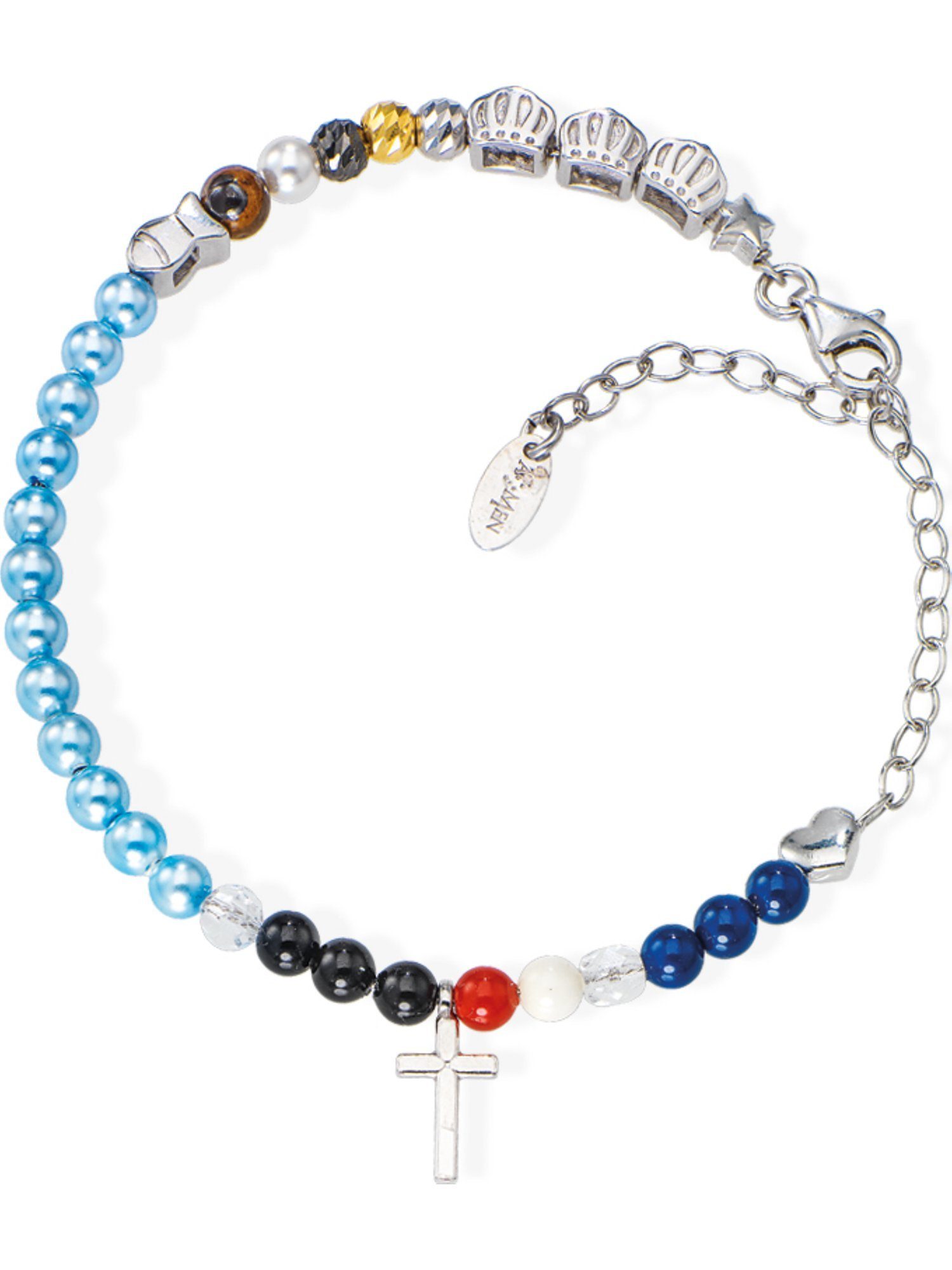Amen Silberarmband Amen Damen-Armband 925er Silber 52 Achat Kreuz, Trendig