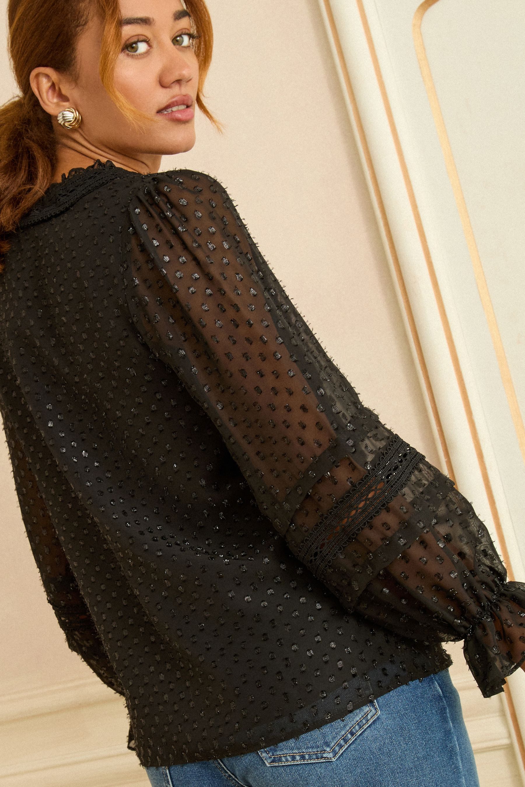 Love & Roses Langarmbluse Love & Roses Samtbluse mit Metallic-Look, Regular günstig online kaufen