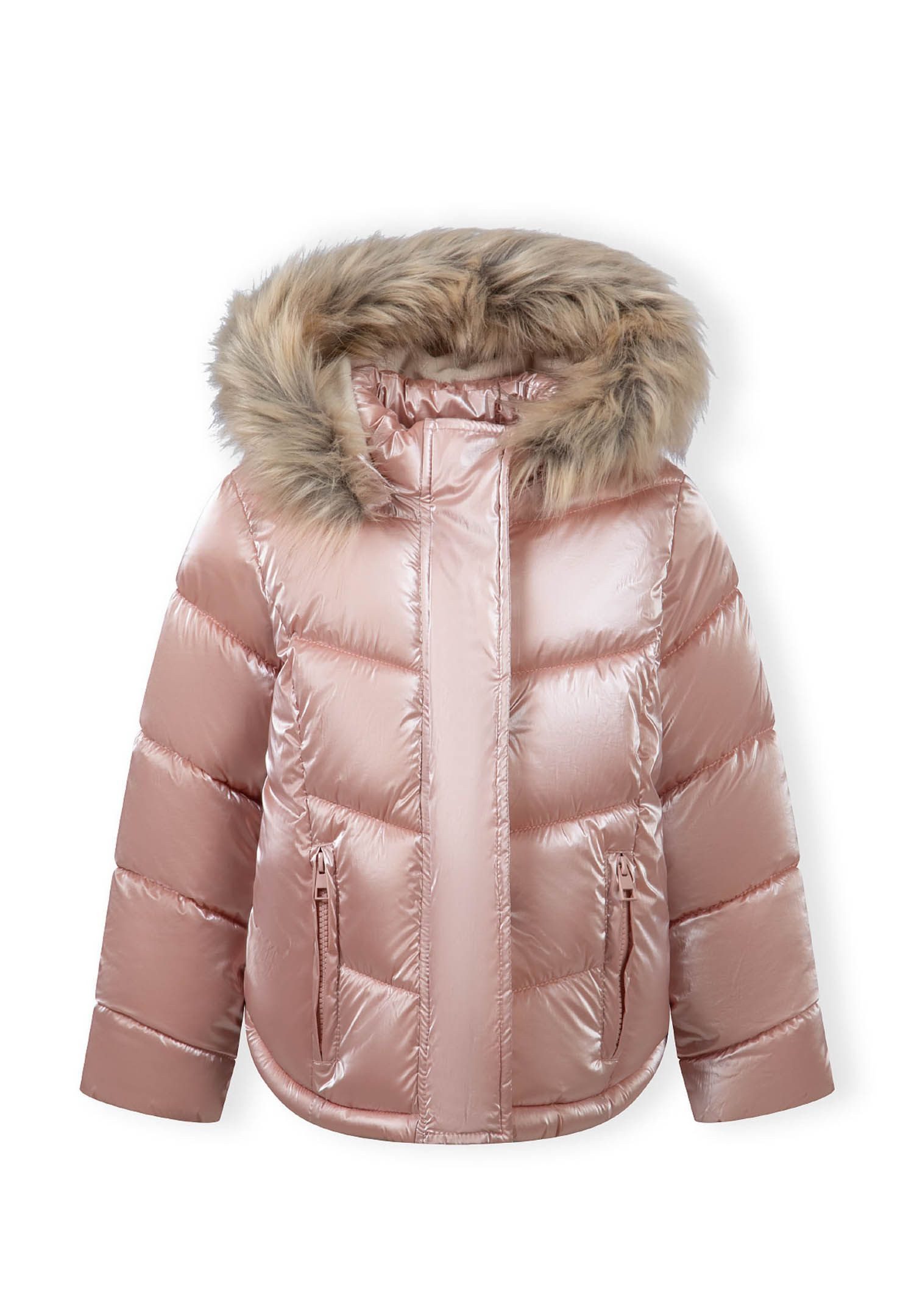 MINOTI Winterjacke Mittellange Steppjacke mit Glanz und abnehmbarem Fell (2y-14y)