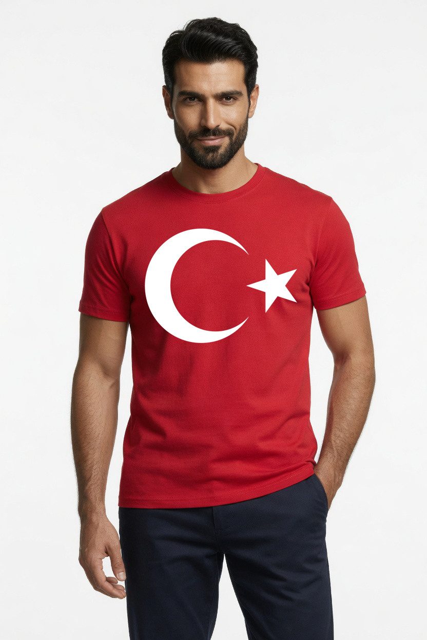 T-Shirt Türkei T-Shirt Herren Turkey Print Rundhals Fan Shirt Retro Kurzarm