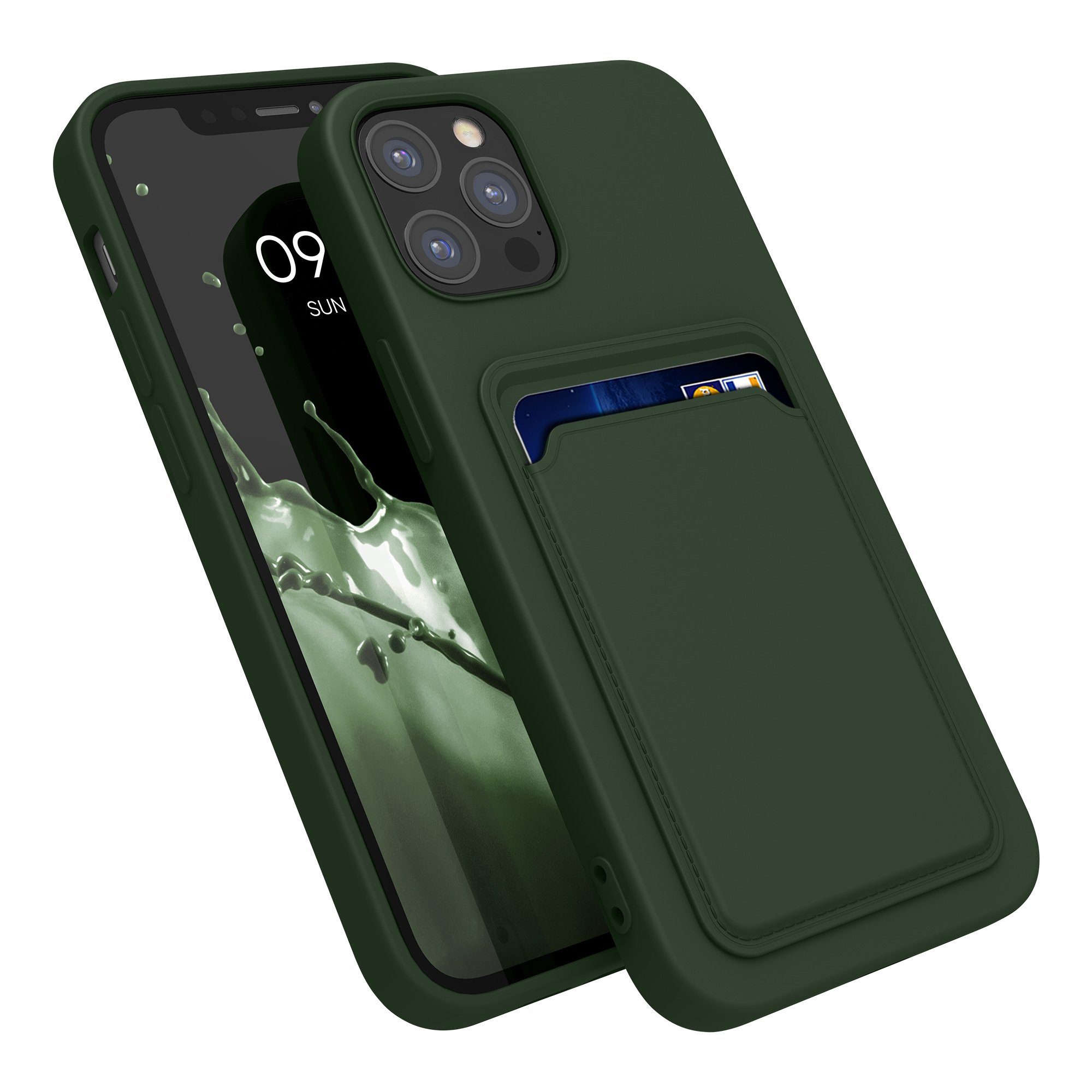 kwmobile Handyhülle Hülle für Apple iPhone 12 / 12 Pro, Handyhülle mit Fach für Karten - Handy Cover Case