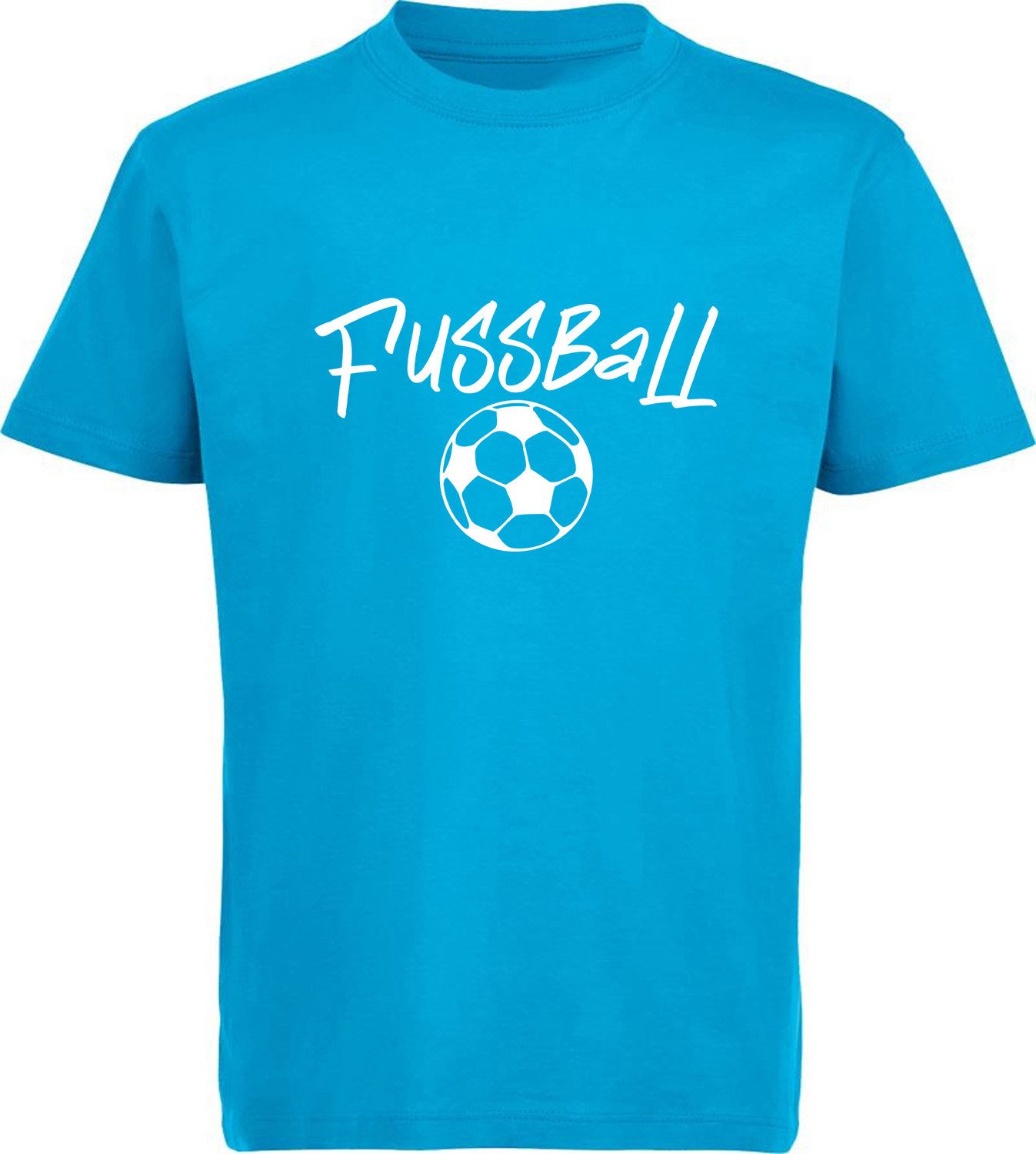 T-Shirt Kinder Fussball Print Shirt - Ball mit Fussball Schriftzug