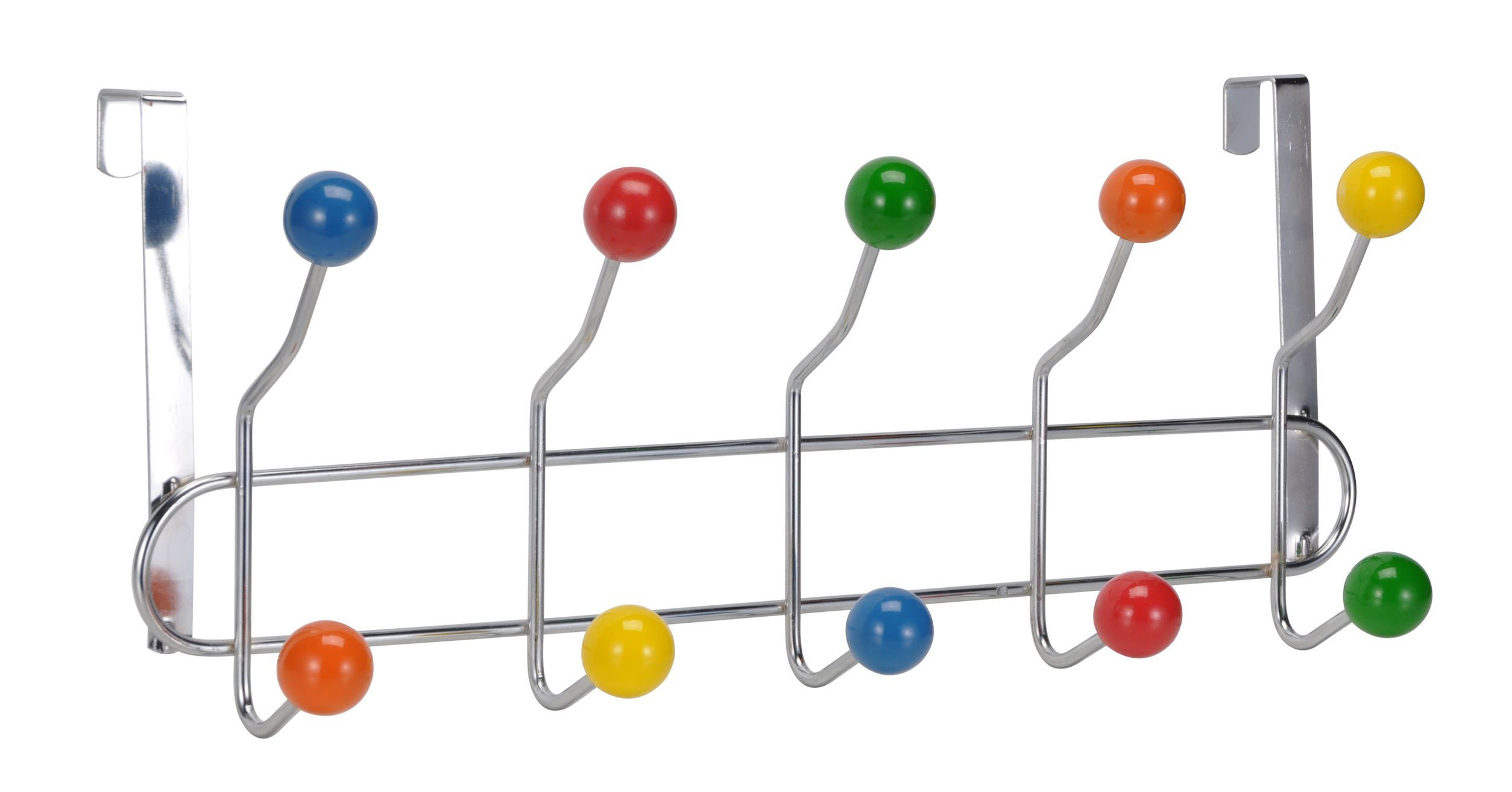 Spetebo Шкафыleiste Metall Шкафыleiste mit 10 bunten Haken - 42cm (Inhalt, 1 St., Leiste mit 10 Haken), bunte Haken, farbenfroh
