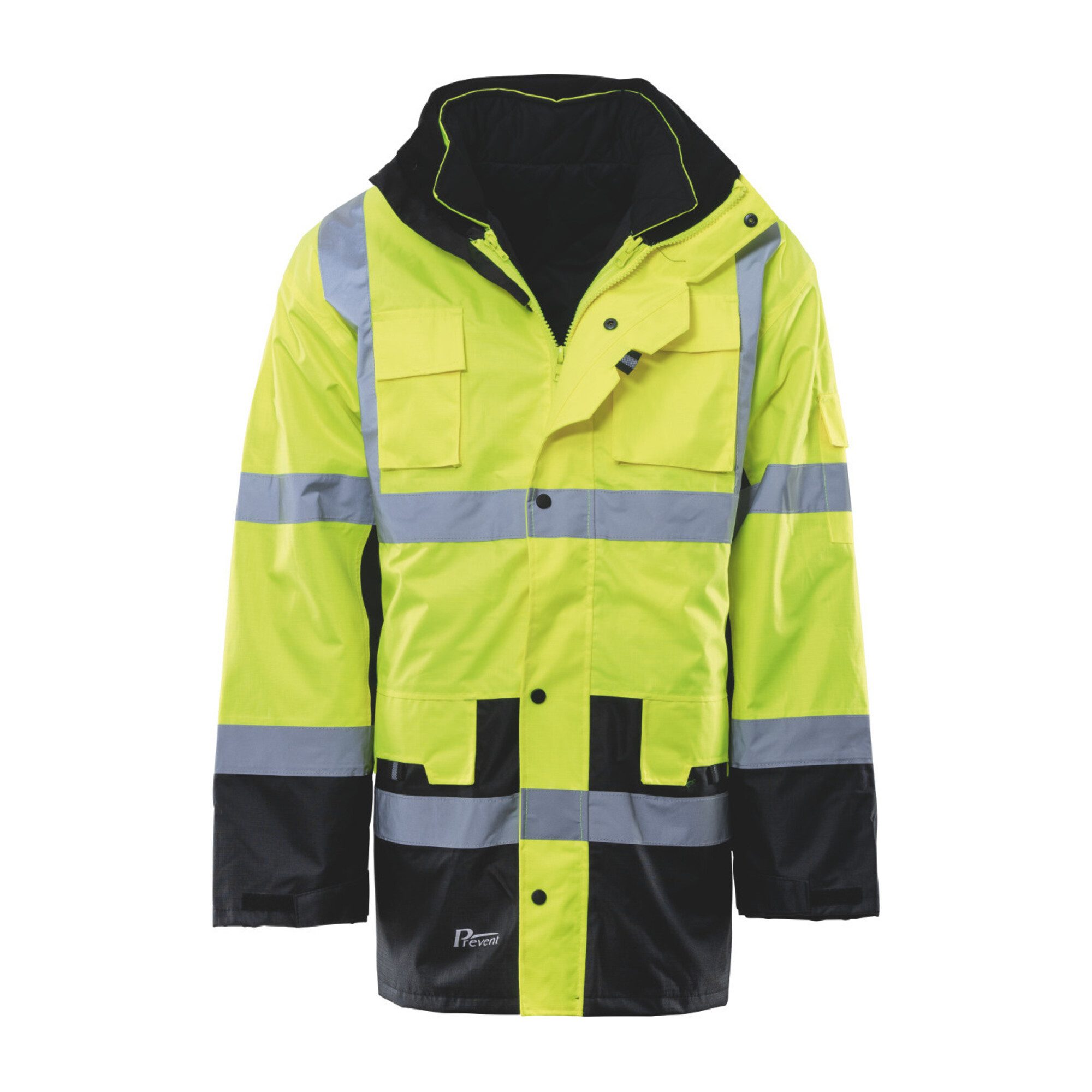 Warnweste Asatex Warnschutz-Parka PREVENT, gelb / schwarz, Unisex-Größe: S