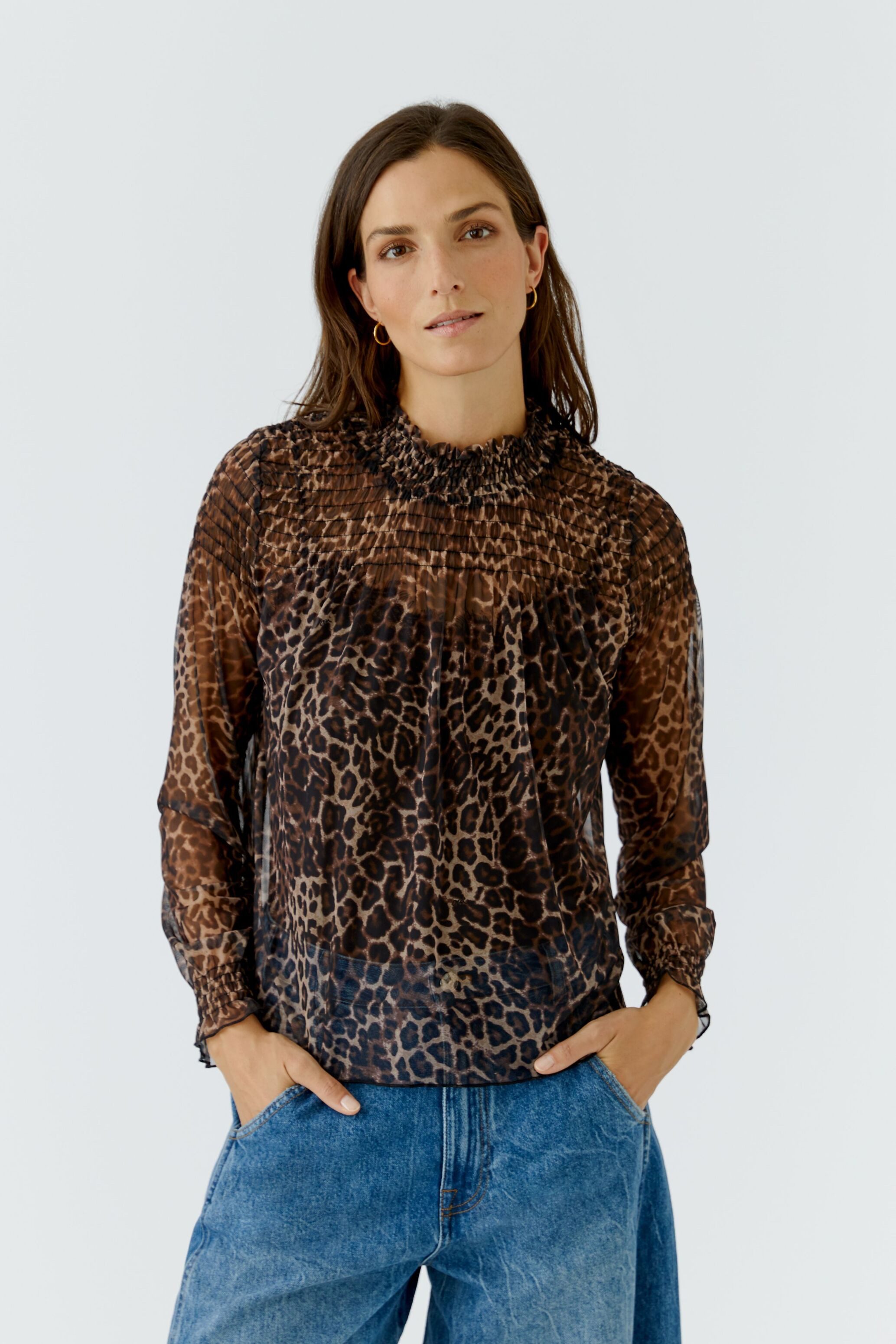 Oui Langarmshirt Lässig geschnitten Rollkragen