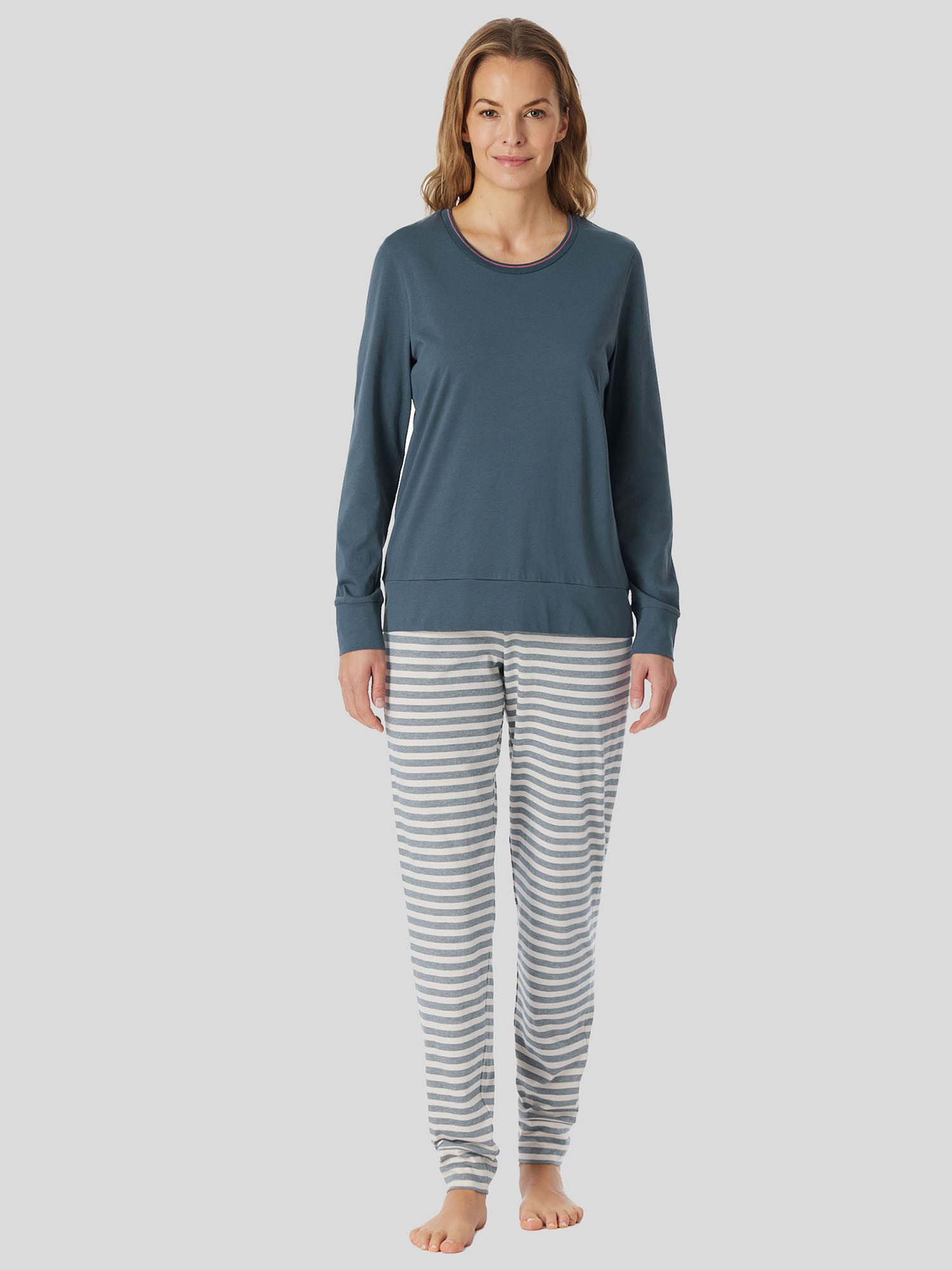 Schiesser Pyjama Casual Essentials (2 tlg) schlafanzug schlafmode bequem günstig online kaufen