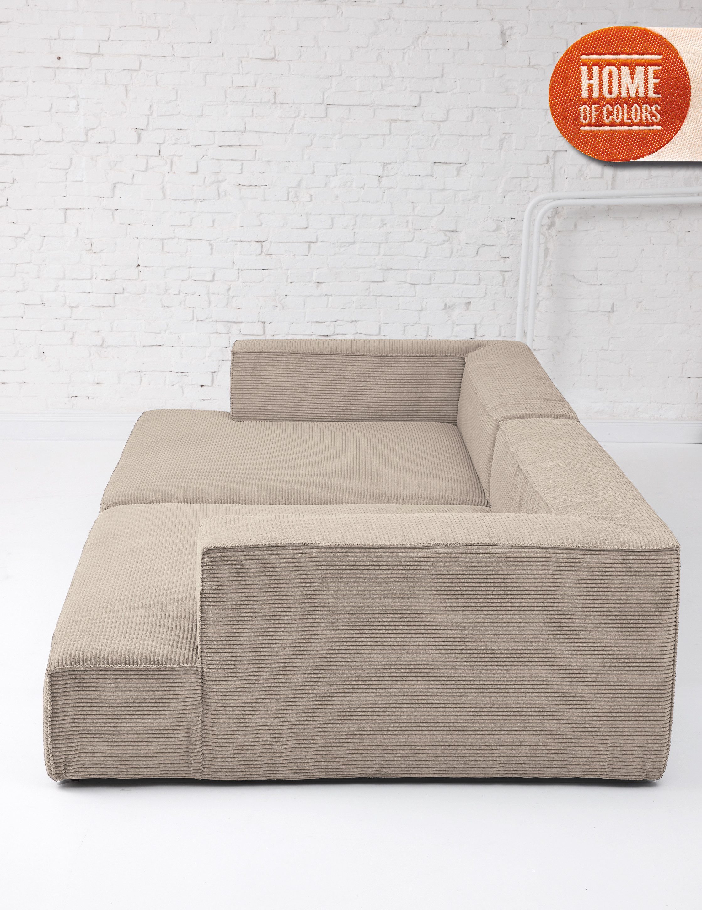 HOME OF COLORS Big-Sofa BIG CUBE – das kubische Megasofa mit extra-tiefem, soften Sitzgefühl, in weichem Cordstoff und vielen schönen Farben