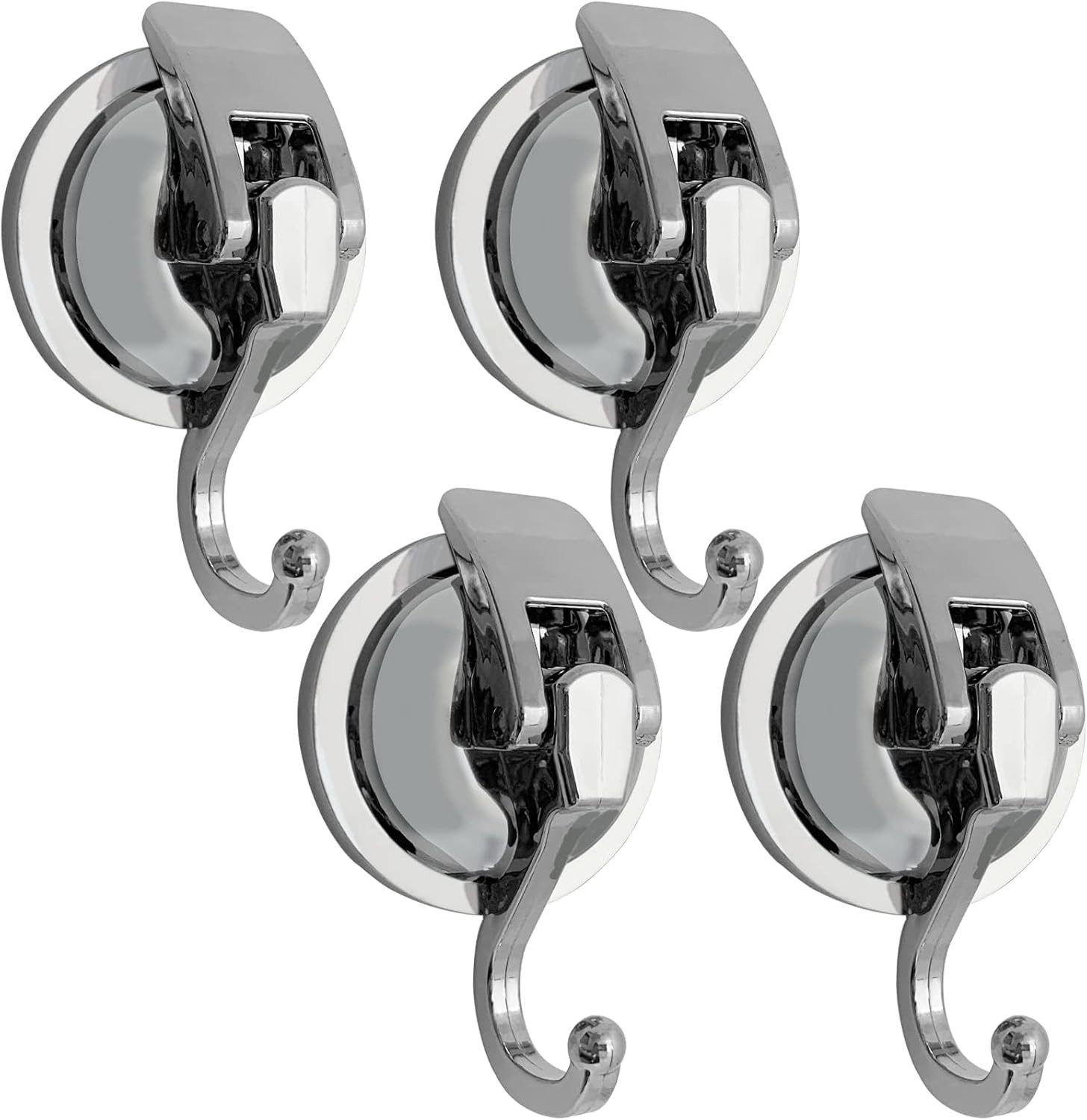 AURIVION Wandhaken Saugnapf Wandhaken 4 Stk. ohne Bohren extra stark, Küche, Badezimmer, Wohnmobil, Büro und Schlafzimmer, (Set, 4-St., Wandhaken für Badezimmer, Büro & Schlafzimmer), Handtuchhalter für Bad, Küche & Wohnmobil mit Saugnapf