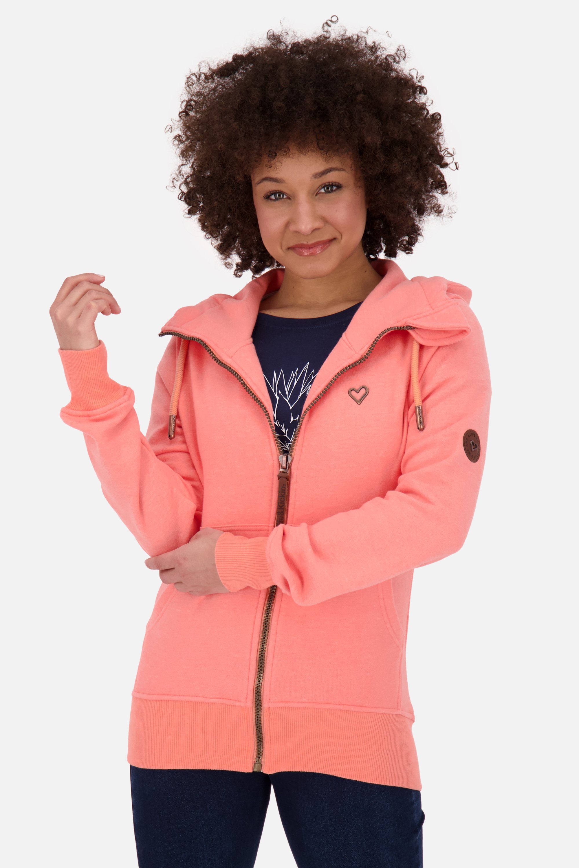 Alife & Kickin Kapuzensweatjacke YasminAK A Hooded Sweatjacket Damen peach melange