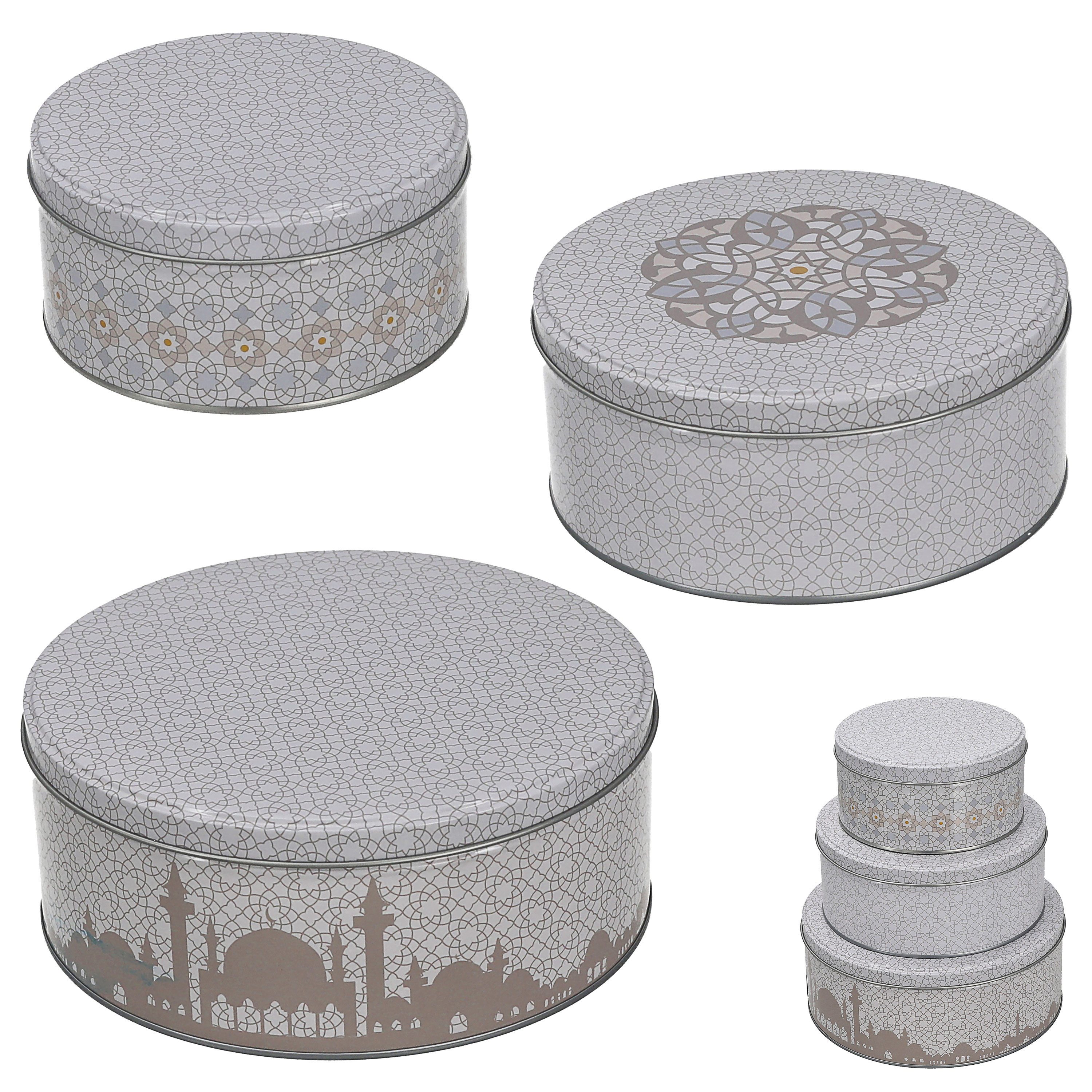 Keksdose Gebäckdosen Orientalische Muster 3er Set 3 Größen Metall rund Deckel