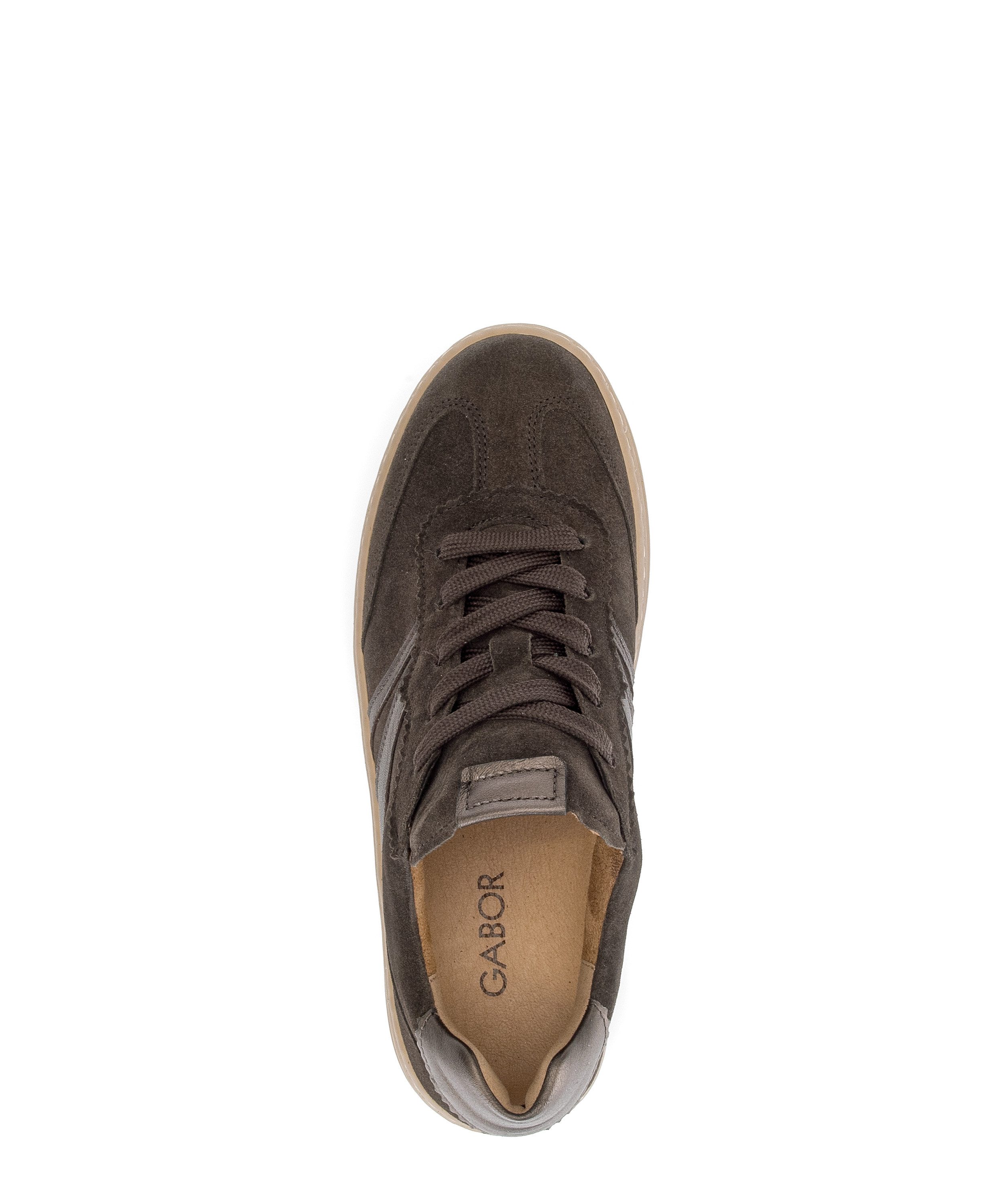 Gabor Sneaker Freizeitschuh, Halbschuh, Schnürer mit Kontrastbesatz, Weite G (weit)