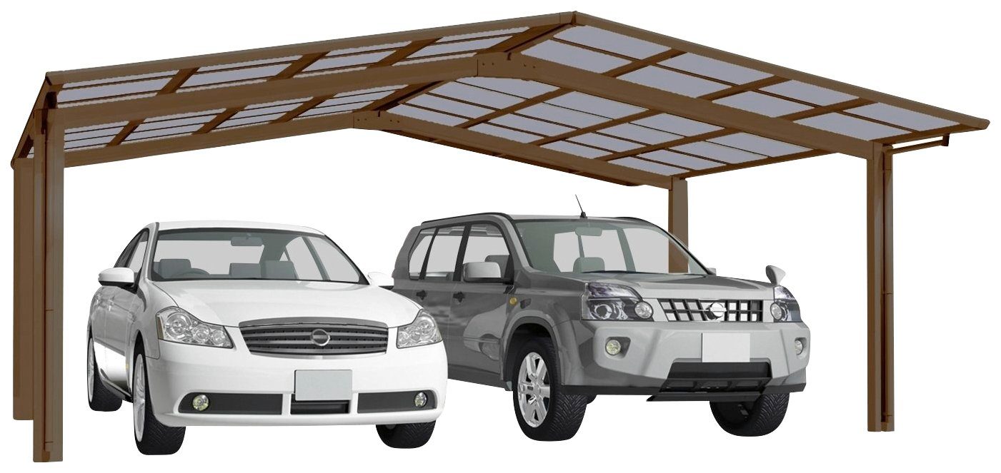 am attraktivsten Ximax Doppelcarport Linea cm, 240 546x495 Einfahrtshöhe, BxT: Aluminium M-bronze, cm Typ 60