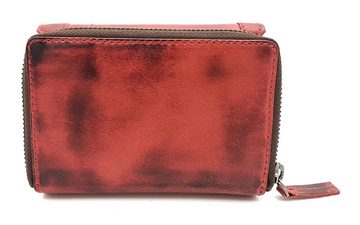 JOCKEY CLUB Geldbörse echt Leder Damen Portemonnaie mit RFID Schutz "Line-Up", Reißverschluss Münzfach, viel Platz, cherry rot
