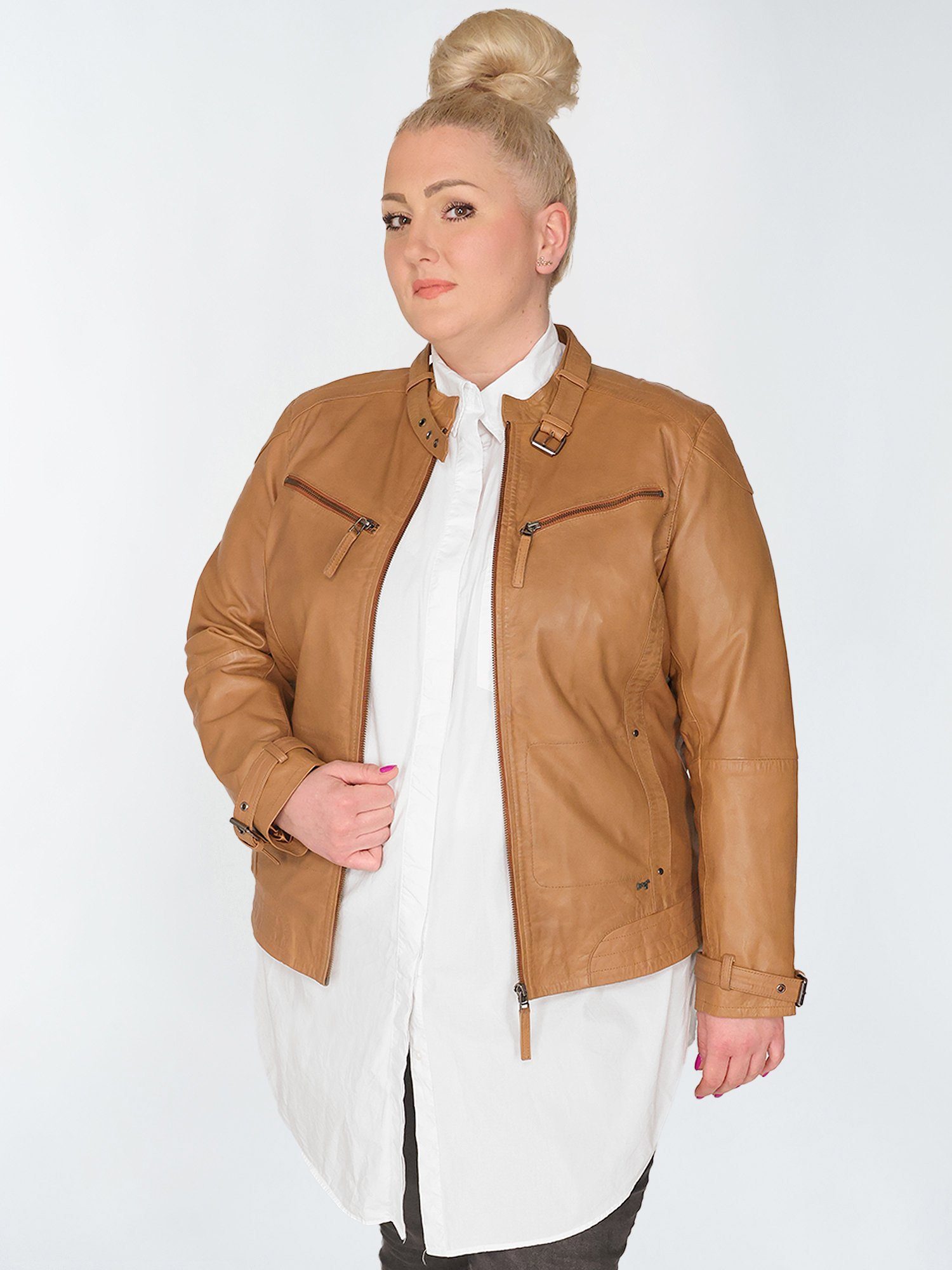 Maze Lederjacke 42021312, Weitenregulierbarer Ärmelsaum