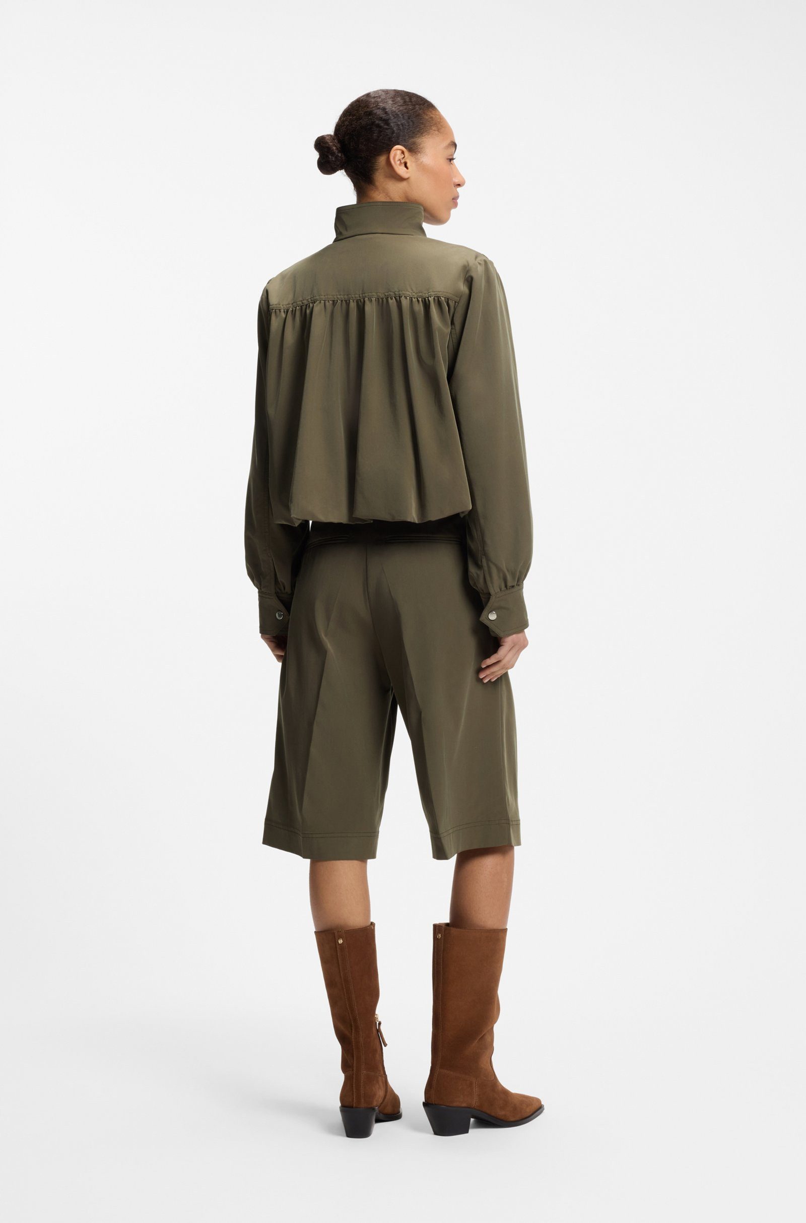 BOSS ORANGE Blouson Jolea mit Ballonsaum (1-St)