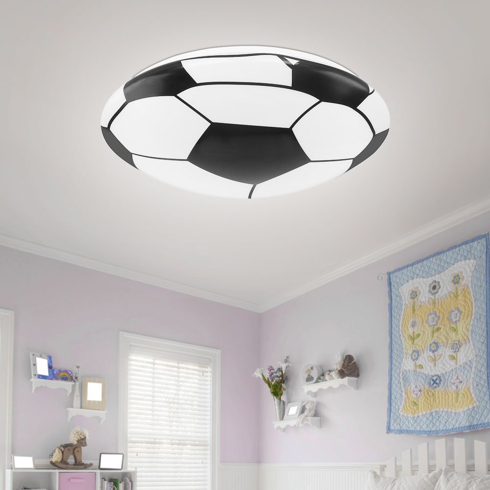 Lampe Dekor Dekolicht, Warmweiß, LED etc-shop schwarz rund Leuchte Strahler LED-Leuchtmittel fest Fußball verbaut, Decken weiß