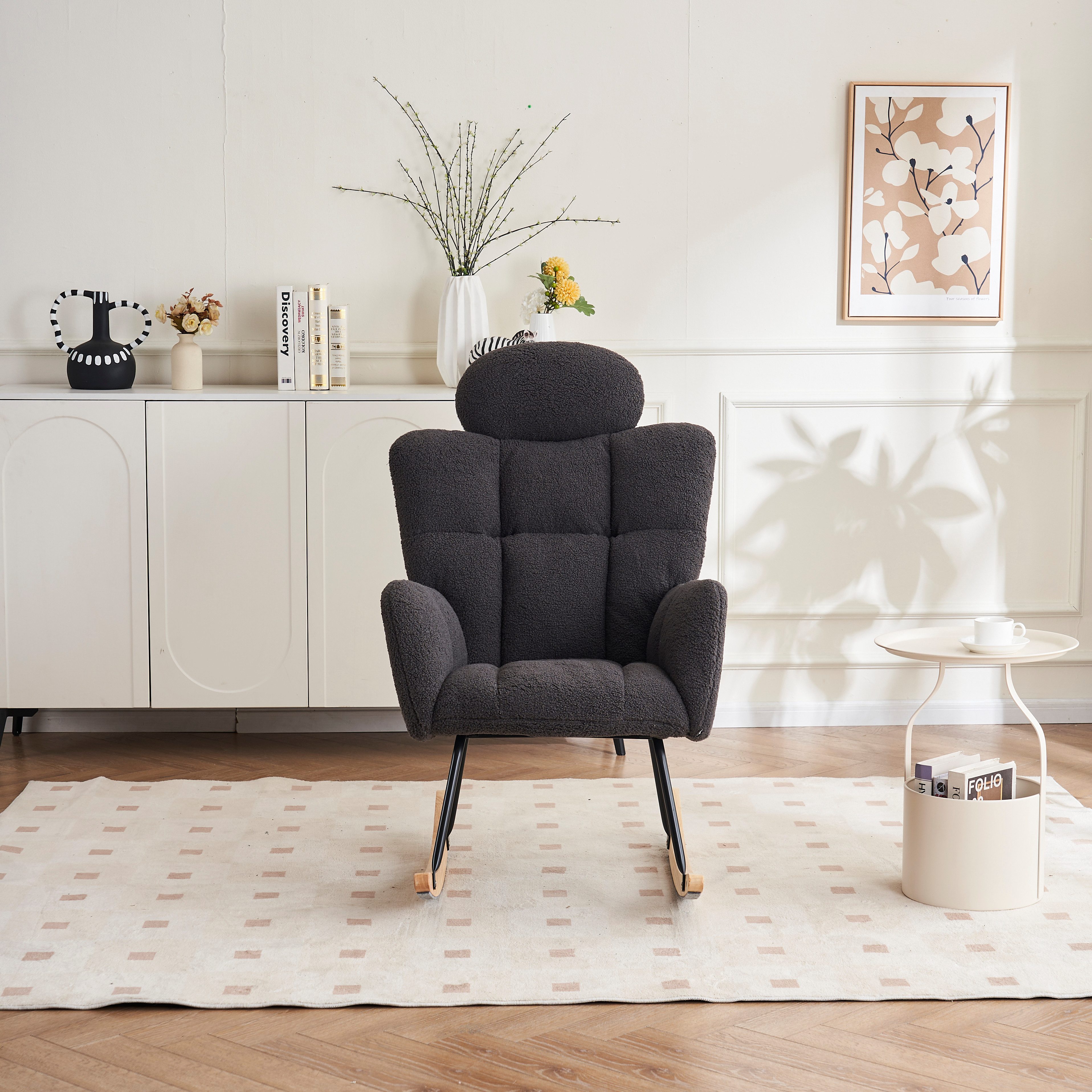 OKWISH Schaukelstuhl mit Kopfstütze (Schwingsessel,Schaukelsessel,Relaxsess günstig online kaufen