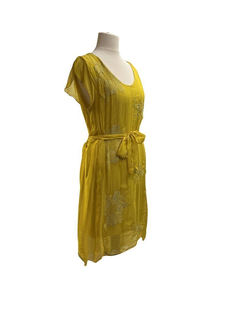 BZNA Sommerkleid Seidenkleid Sommer Herbst Kleid mit Muster