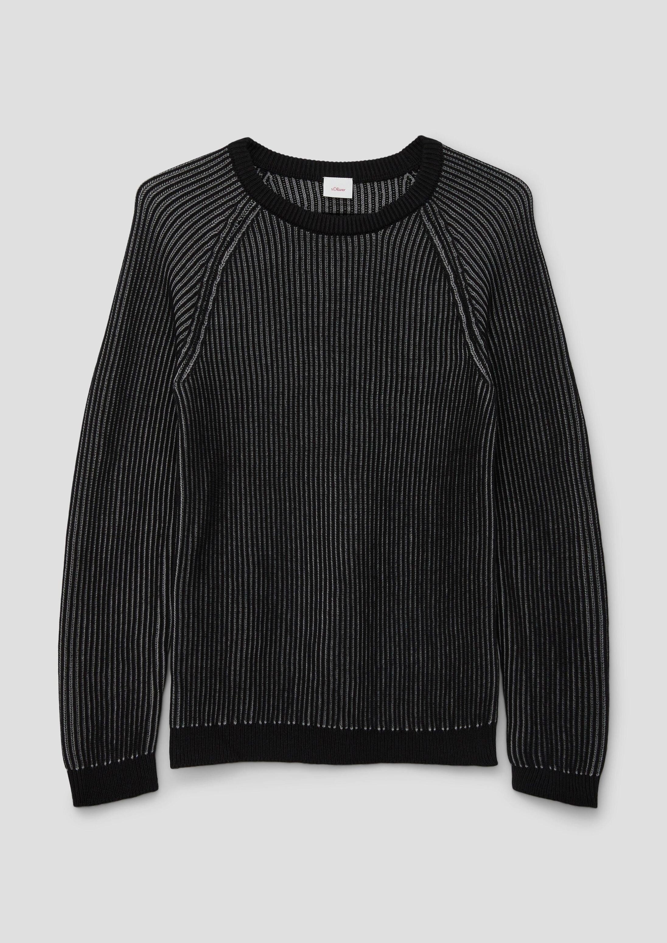 s.Oliver Longpullover Strickpullover Strickpulli in Two-Tone-Optik