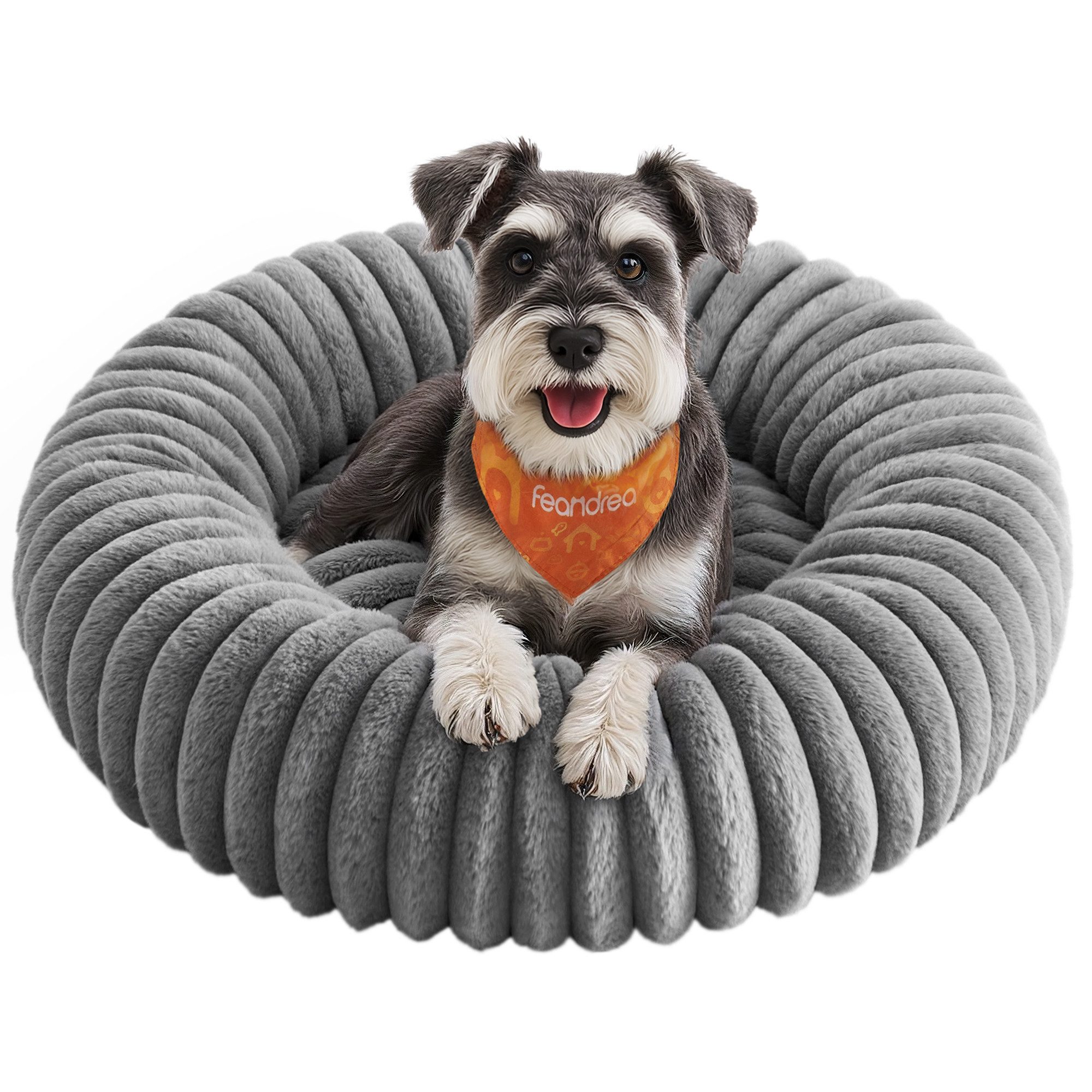 FEANDREA Hundebett, großes Katzenbett,70cm Durchmesser,Hundekörbchen,Hundekissen waschbar