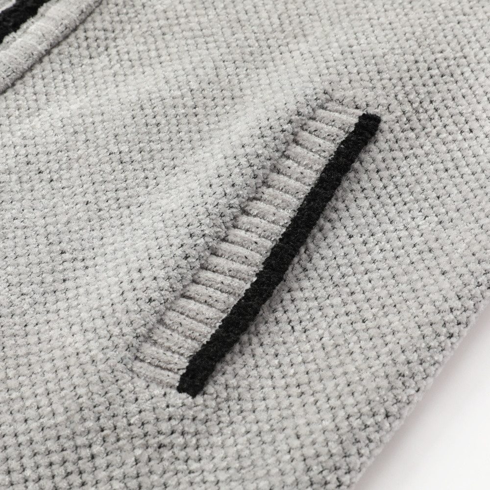 Allthemen Strickjacke mit Stehkragen Cardigan Uni Grobstrick Pullover – Bild 4 von 5