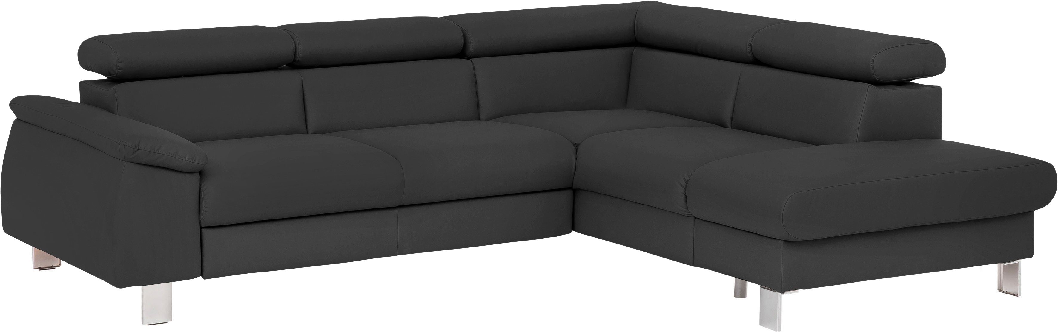 COTTA Ecksofa Komaris L-Form, B: 249 cm, mit Kopfteilverstellung, optional Bettfunktion, Bettkasten & Licht