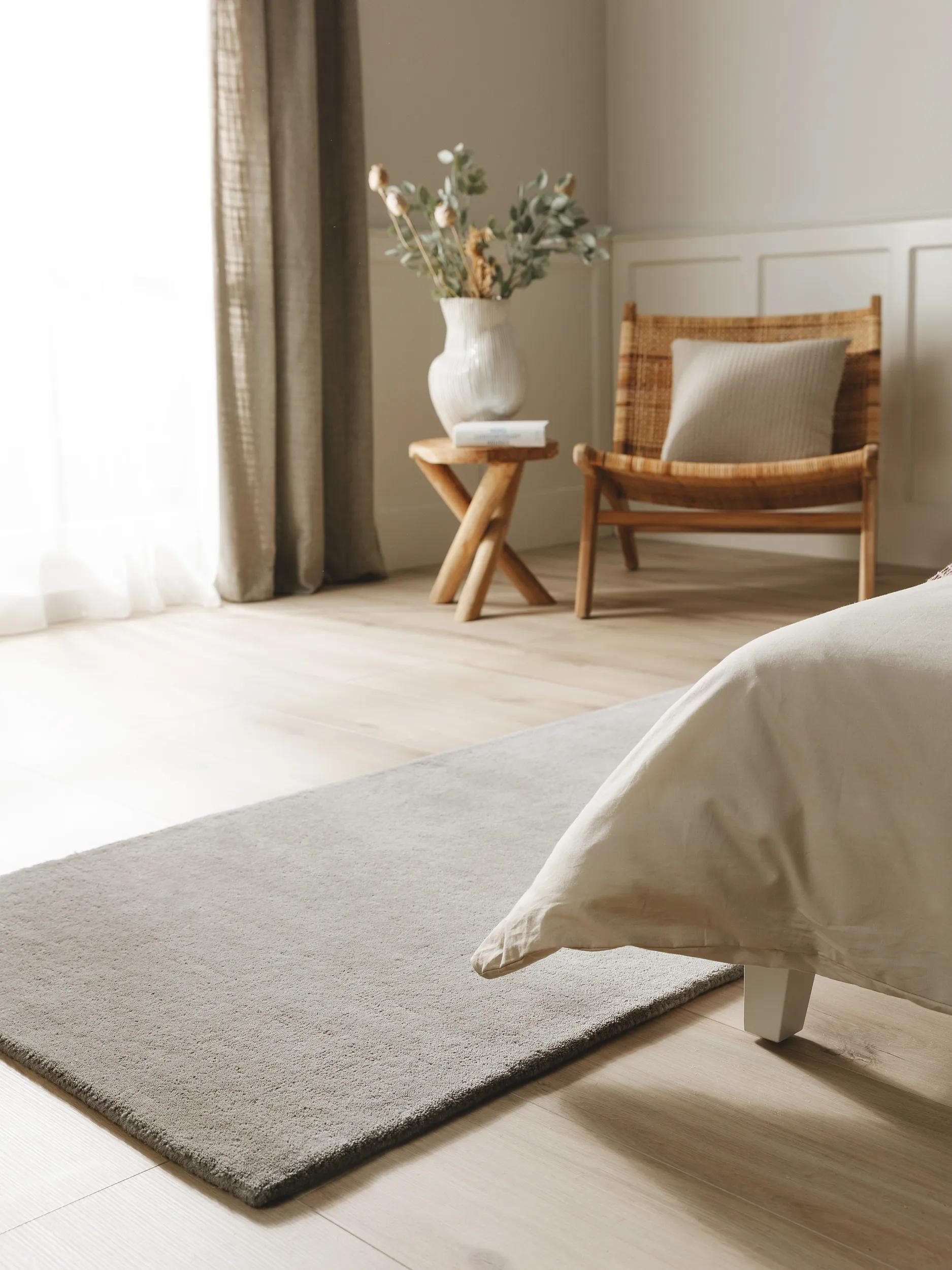benuta Wollteppich Bent, rechteckig, Höhe: 6 mm, Teppich Wohnzimmer, Schlafzimmer, Esszimmer, Flur, Kunstfaser, Cozy