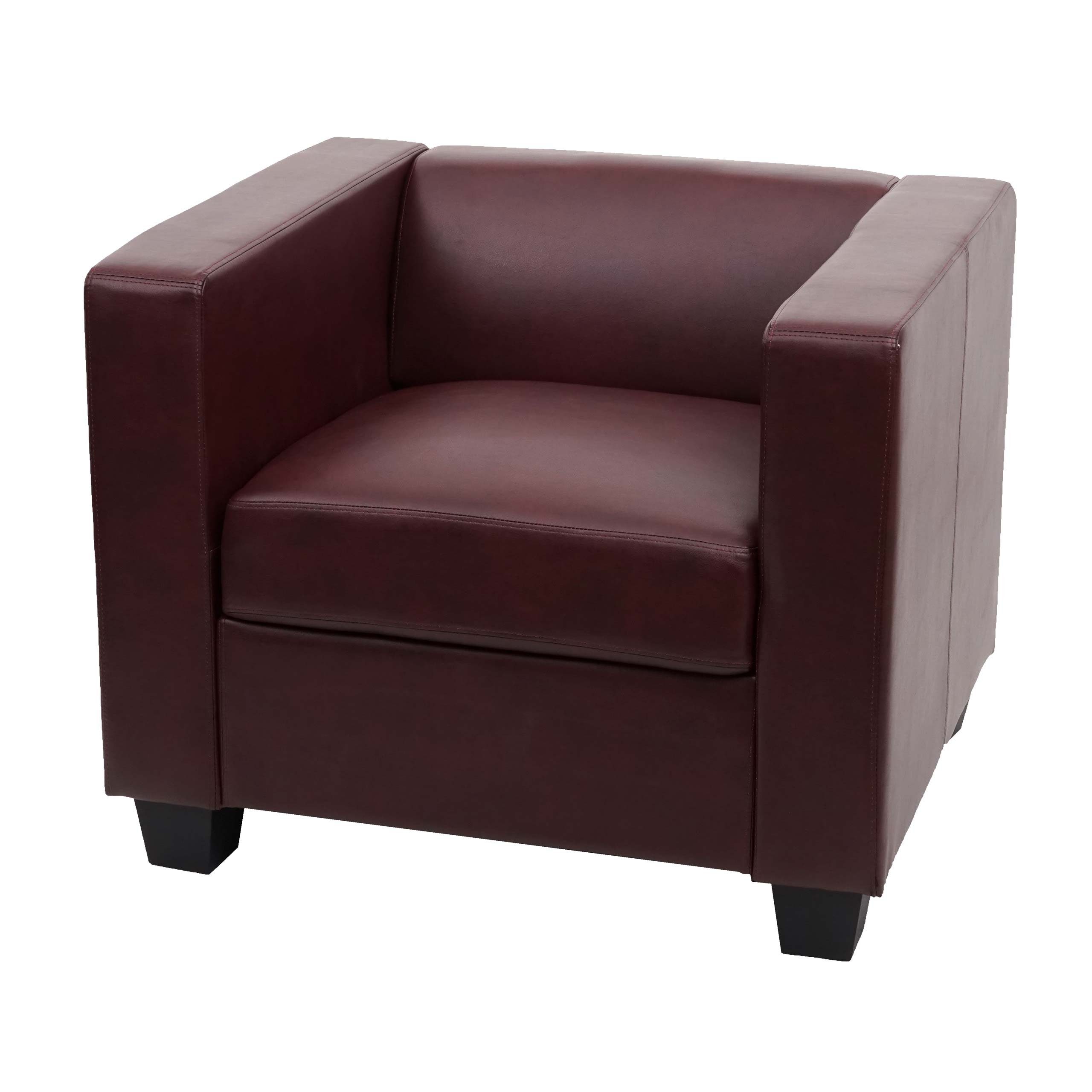 MCW Sessel Lille, Bequemes Polster, Lounge-Stil, Kunststofffüße, Hohe Standfestigkeit rot-braun