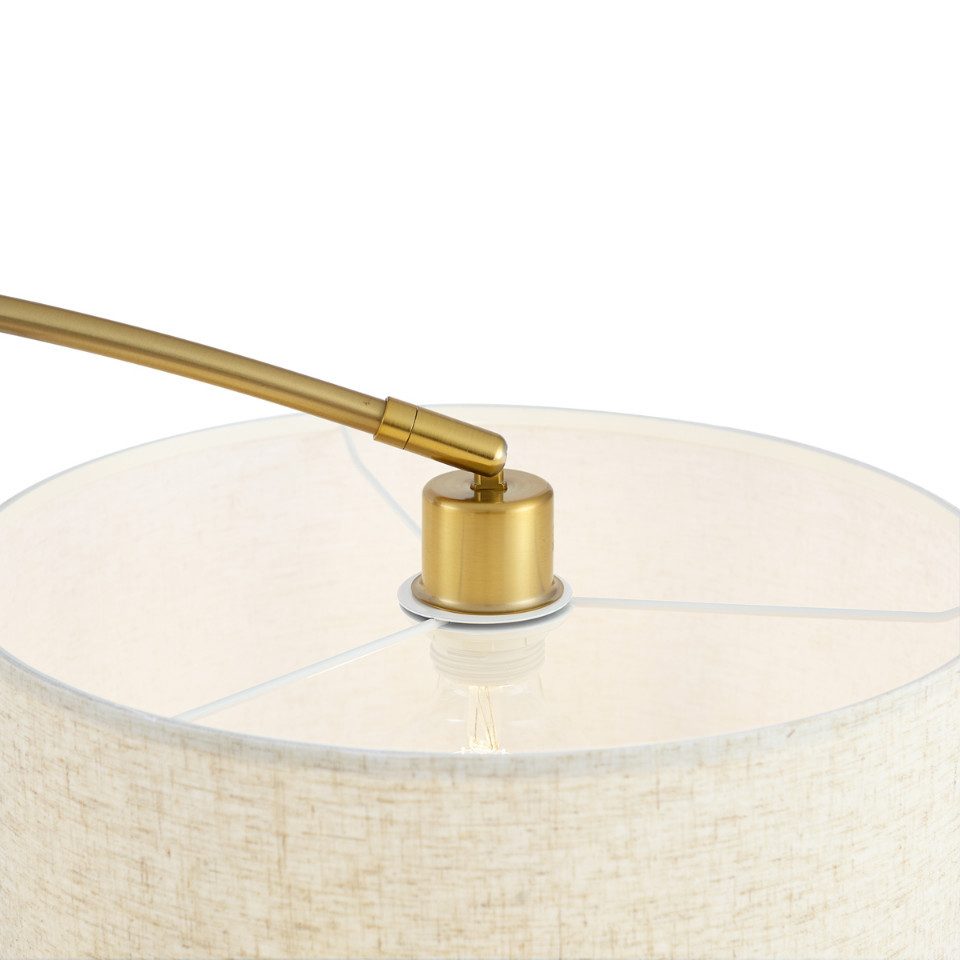 Qazqa Bogenlampe Vinossa, ohne Leuchtmittel, Warmweiß, QAZQA Bogen­lampe, e27, Beige, Metall, Modern