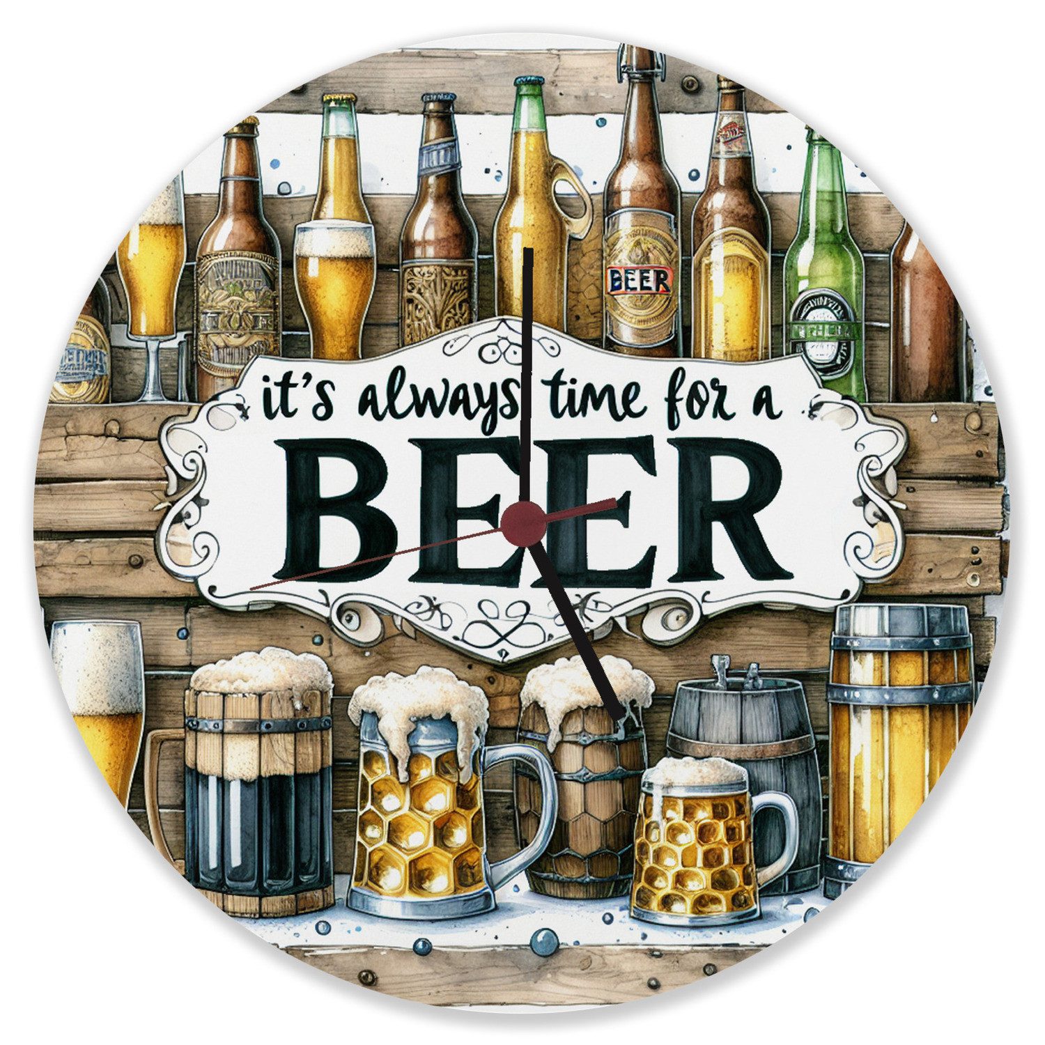 speecheese Wanduhr Bier Wanduhr aus Alu günstig online kaufen
