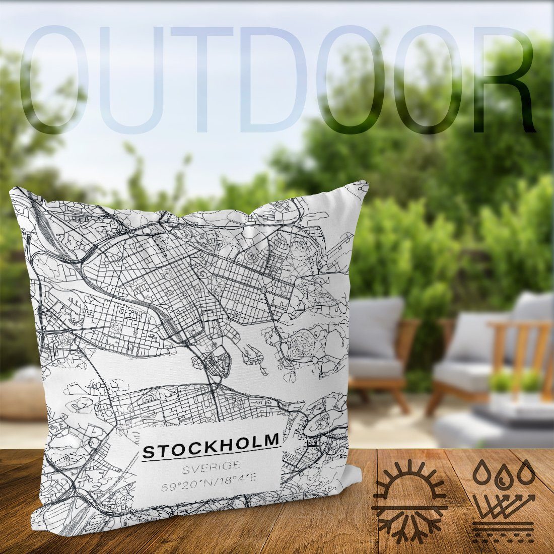 Stadtkarte Stück), Kissenbezug, Landkarte VOID Stockholm (1 Schweden Skandinavien