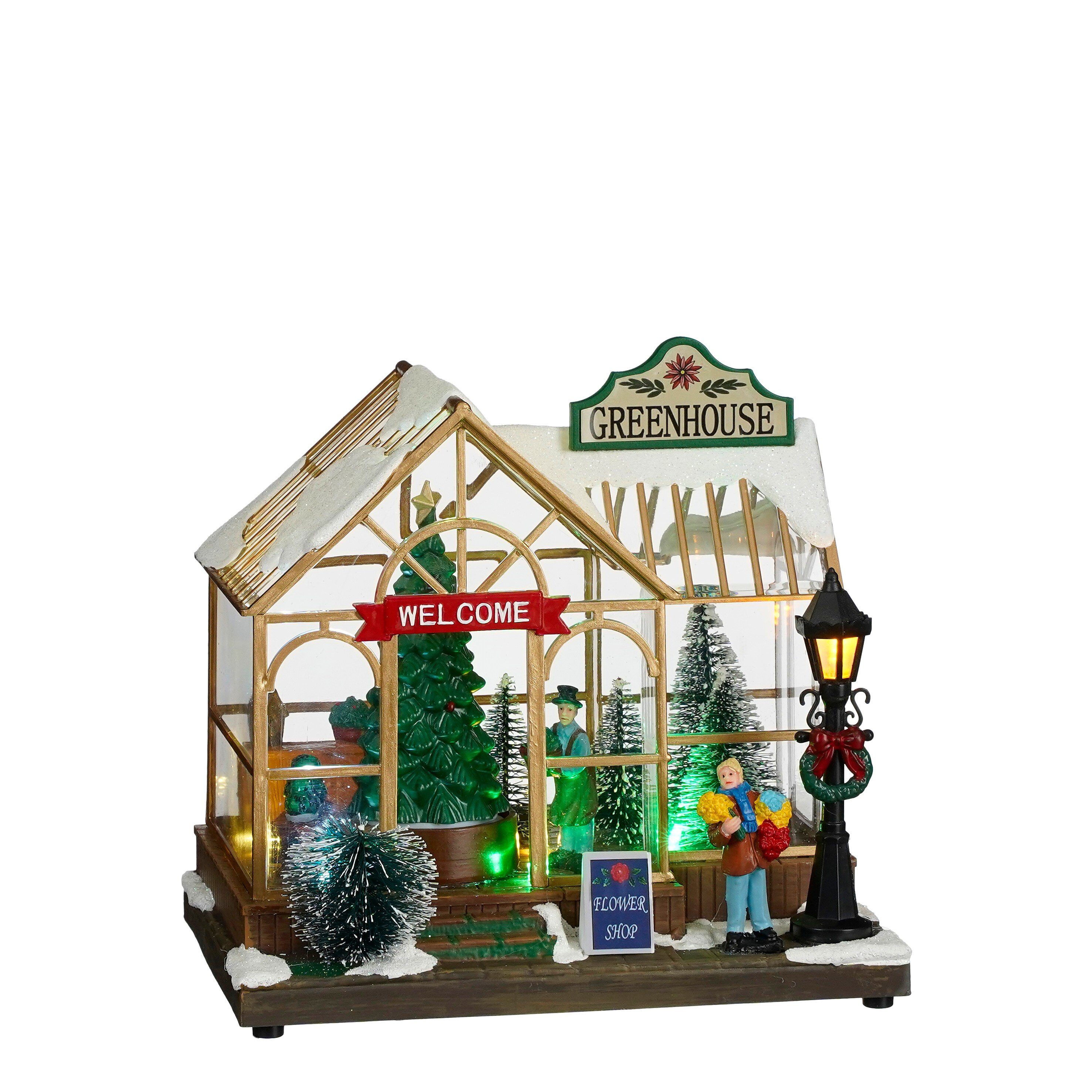 LuVille Weihnachtsdorf Luville Collectables Winter Treibhaus led batteriebetrieben - l21xb14x