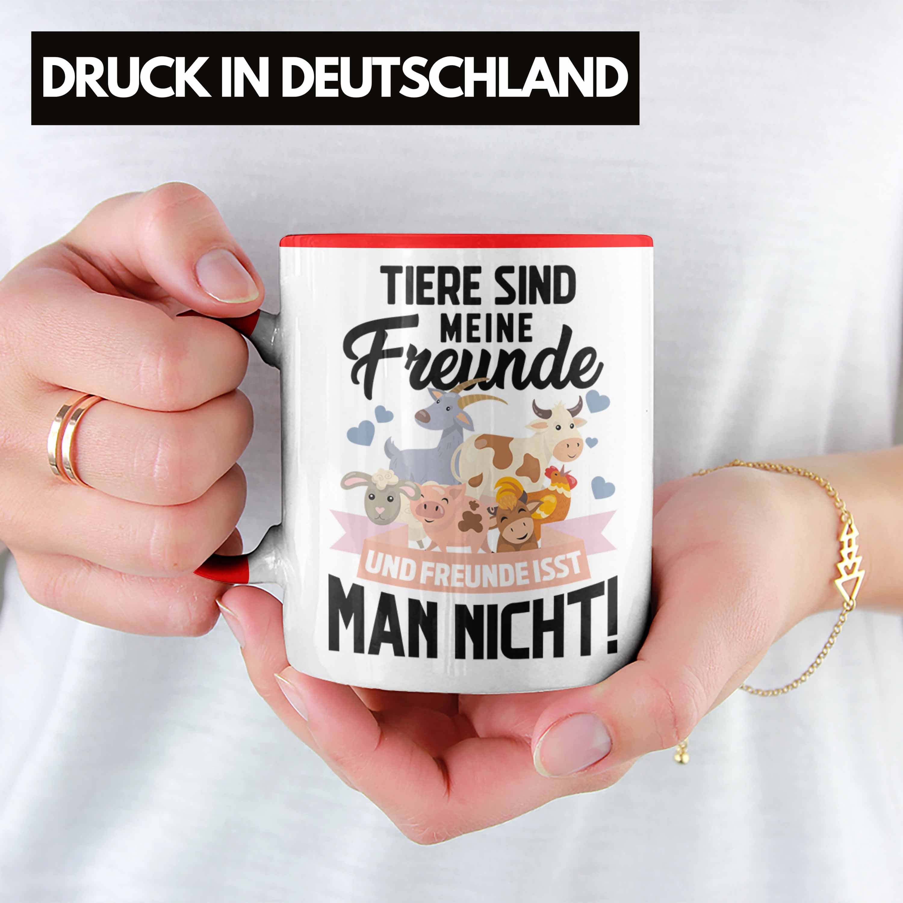 - Meine Trendation Trendation Tasse Spruch Geschenk Vegan Sind Geschenkidee Rot Spruch Veganer Lustiger Tiere Vegane Freunde Lebensweise Tasse