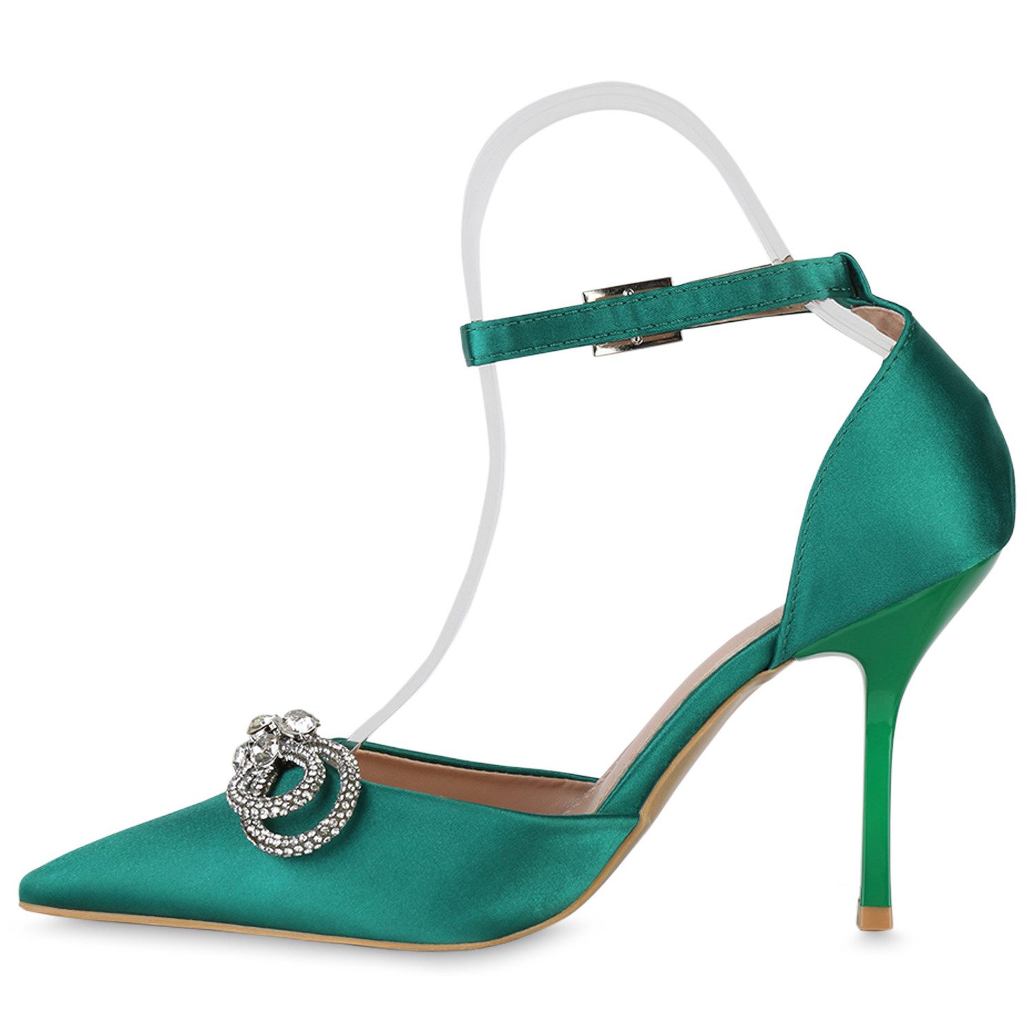 VAN HILL 839899 Pumps Damen Spitze Pumps Stiletto Party Strass Schleifen günstig online kaufen