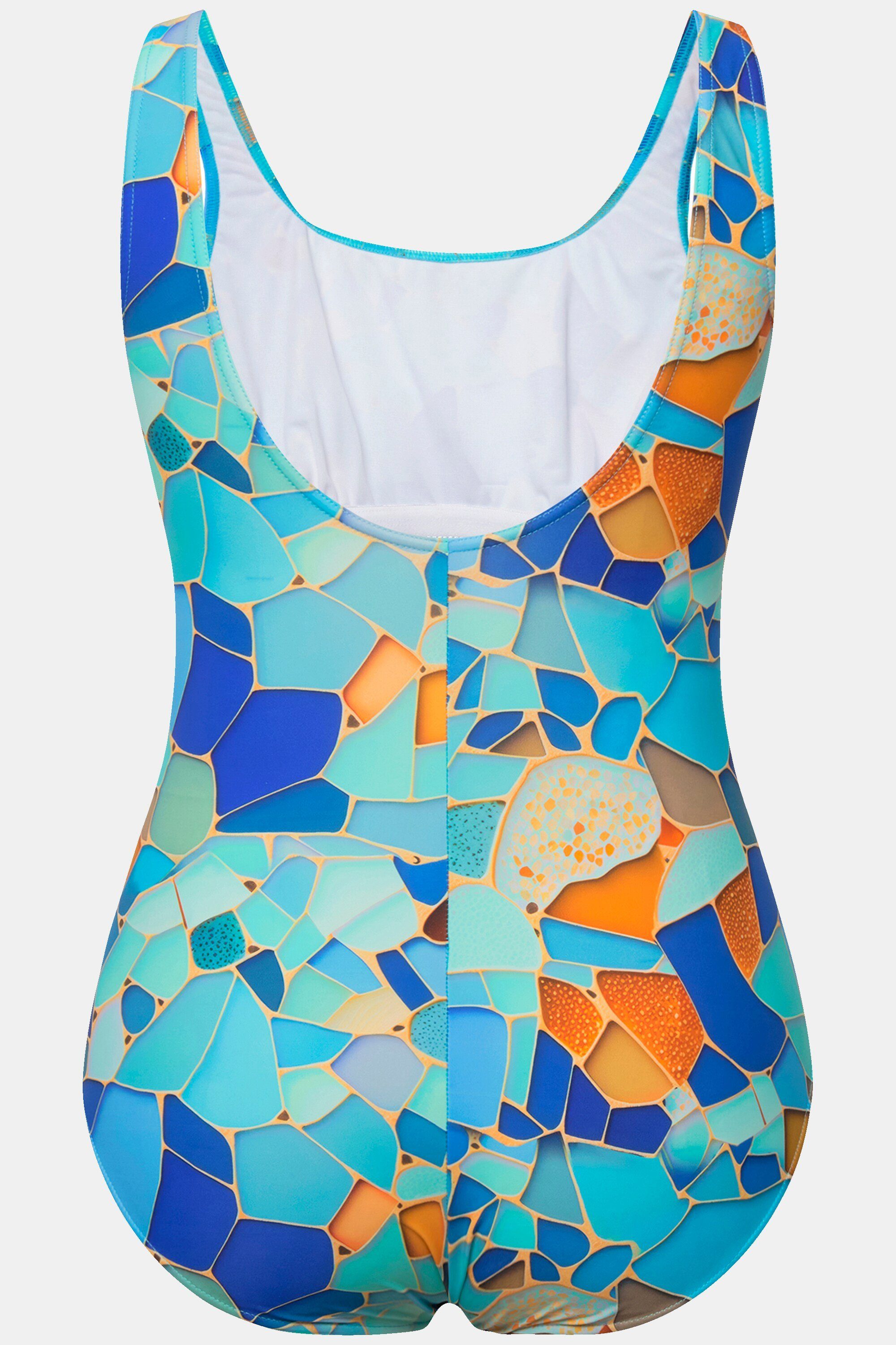 Ulla Popken Badeanzug Badeanzug bedruckt ohne Softcups Rundhals