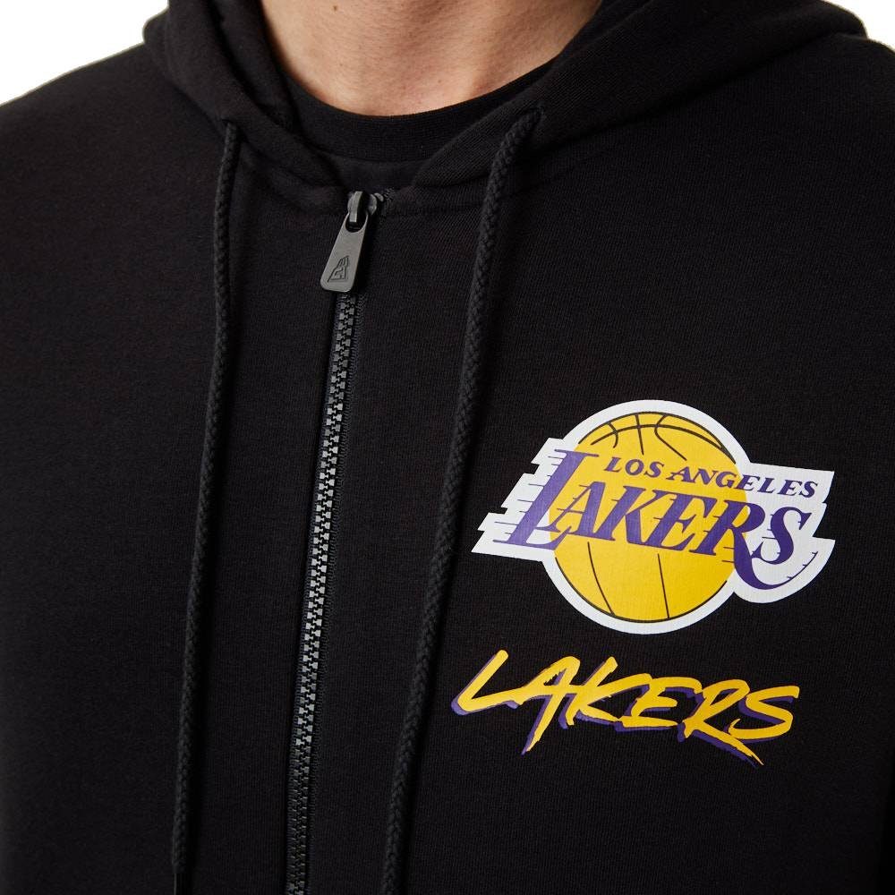 New Era Kapuzensweatjacke Sweatjacke New Era NBA Script Loslak geteilte Kängurutasche | Zip Hoodies