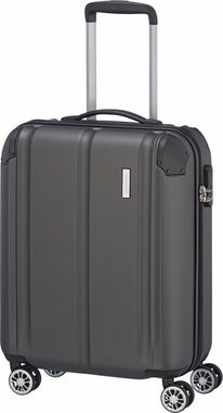 travelite Hartschalen-Trolley City, 55cm, 4 Rollen, Handgepäck-Koffer Reisekoffer Hartschallenkoffer TSA Schloss