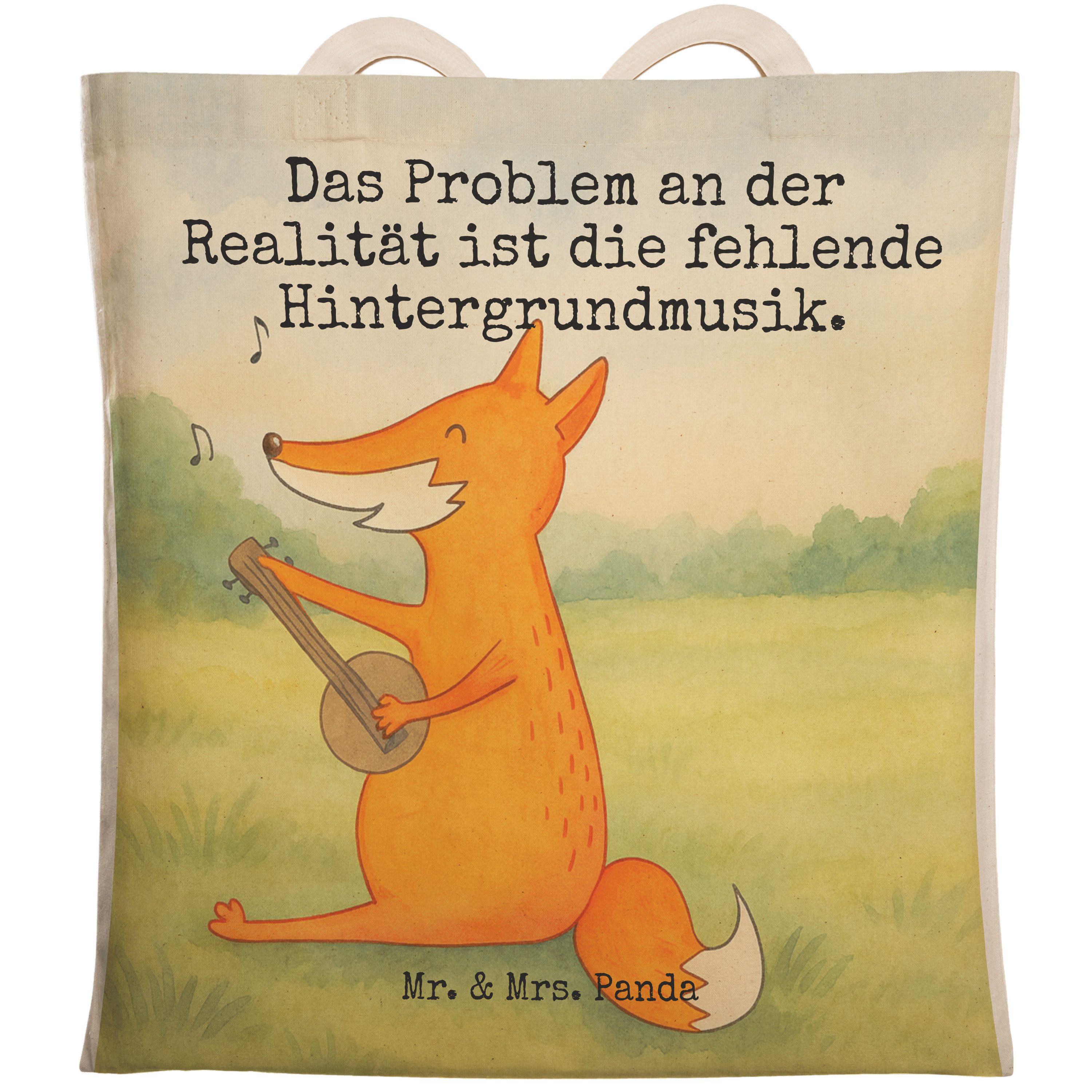 Tragetasche Fuchs Gitarre Design, Tote Bag, Weiß, Musik, Stofftragetasche, Tasche