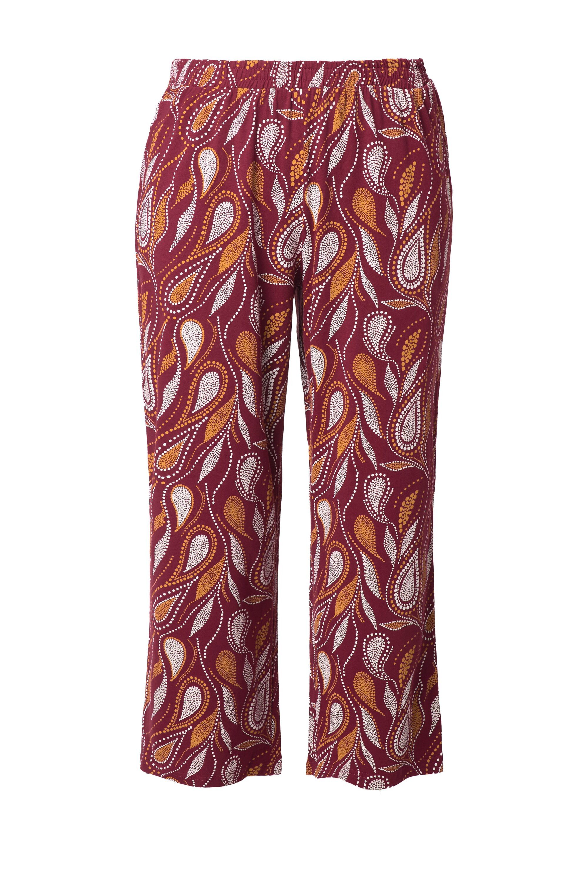 Ulla Popken Pyjamahose Pyjama-Culotte Paisley Taschen Biobaumwolle günstig online kaufen